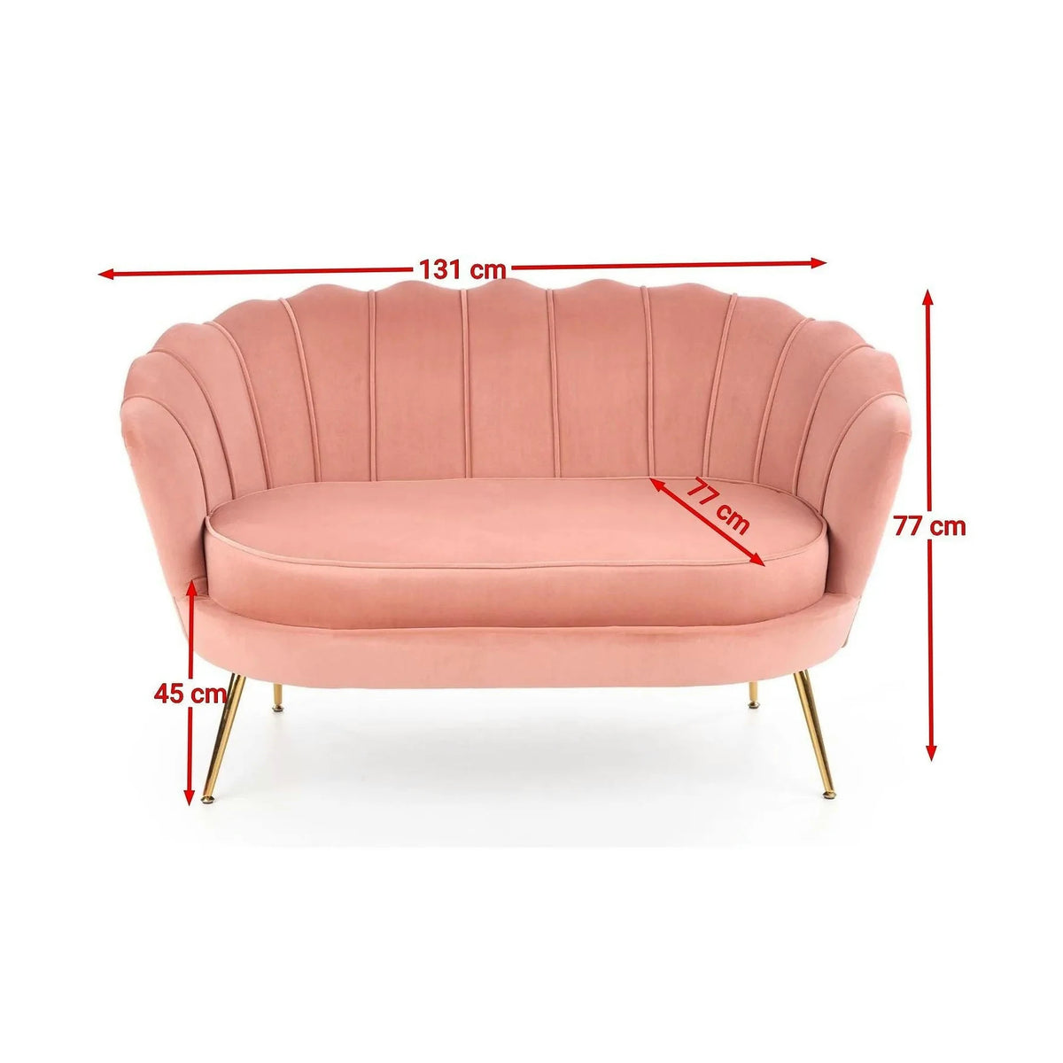 Canapea AMORINITO XL, roz/auriu, 131x77x77 cm
