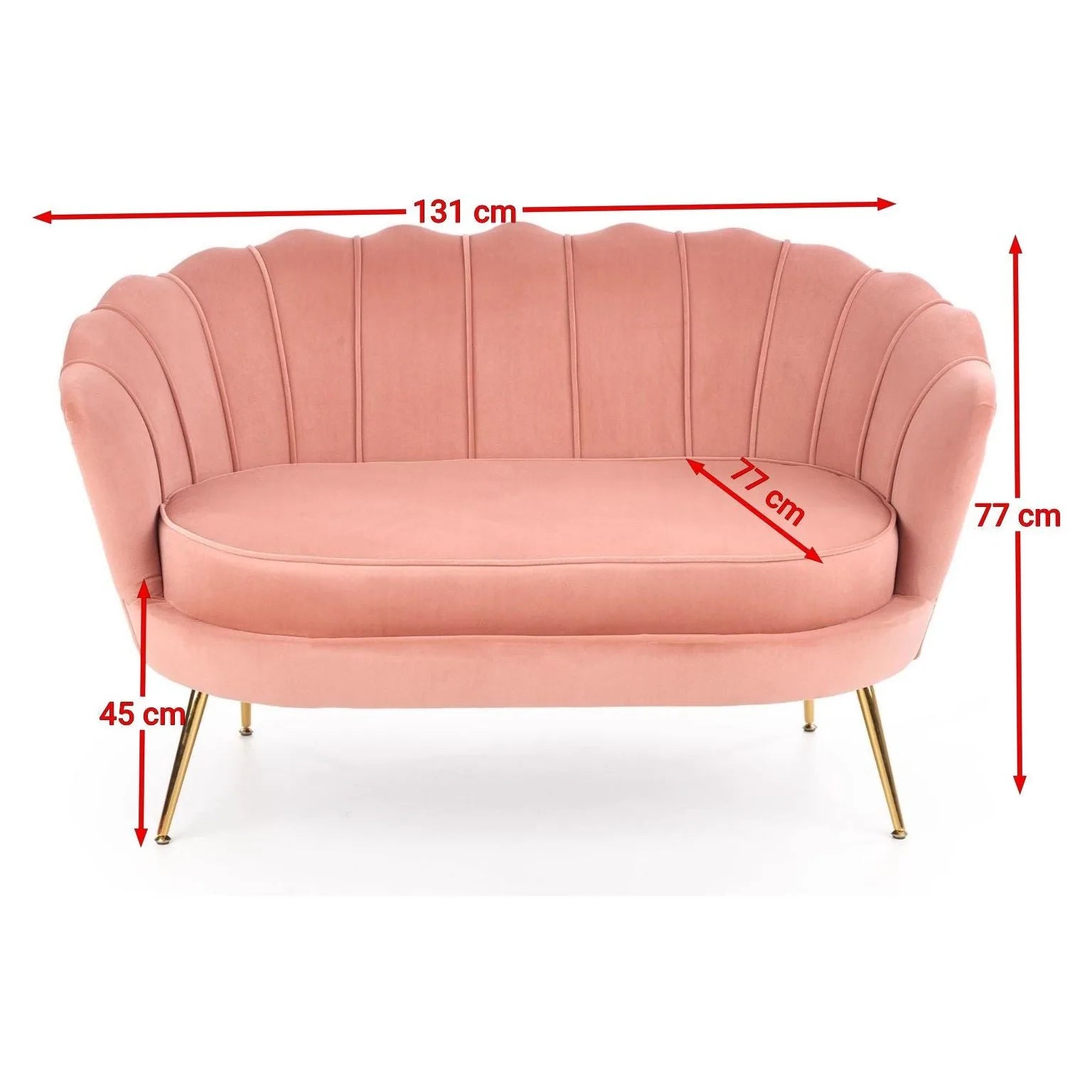 Canapea AMORINITO XL, roz/auriu, 131x77x77 cm