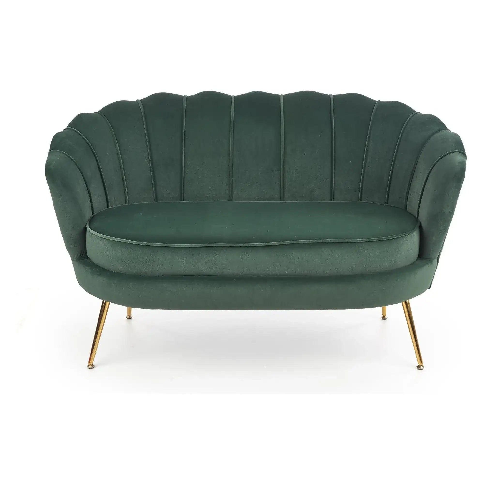 Canapea AMORINITO XL, verde/auriu, stofa catifelata, 131x77x77 cm