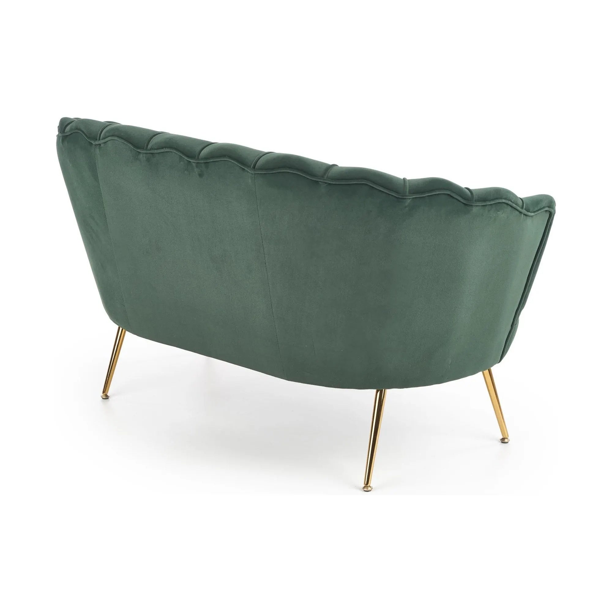 Canapea AMORINITO XL, verde/auriu, stofa catifelata, 131x77x77 cm