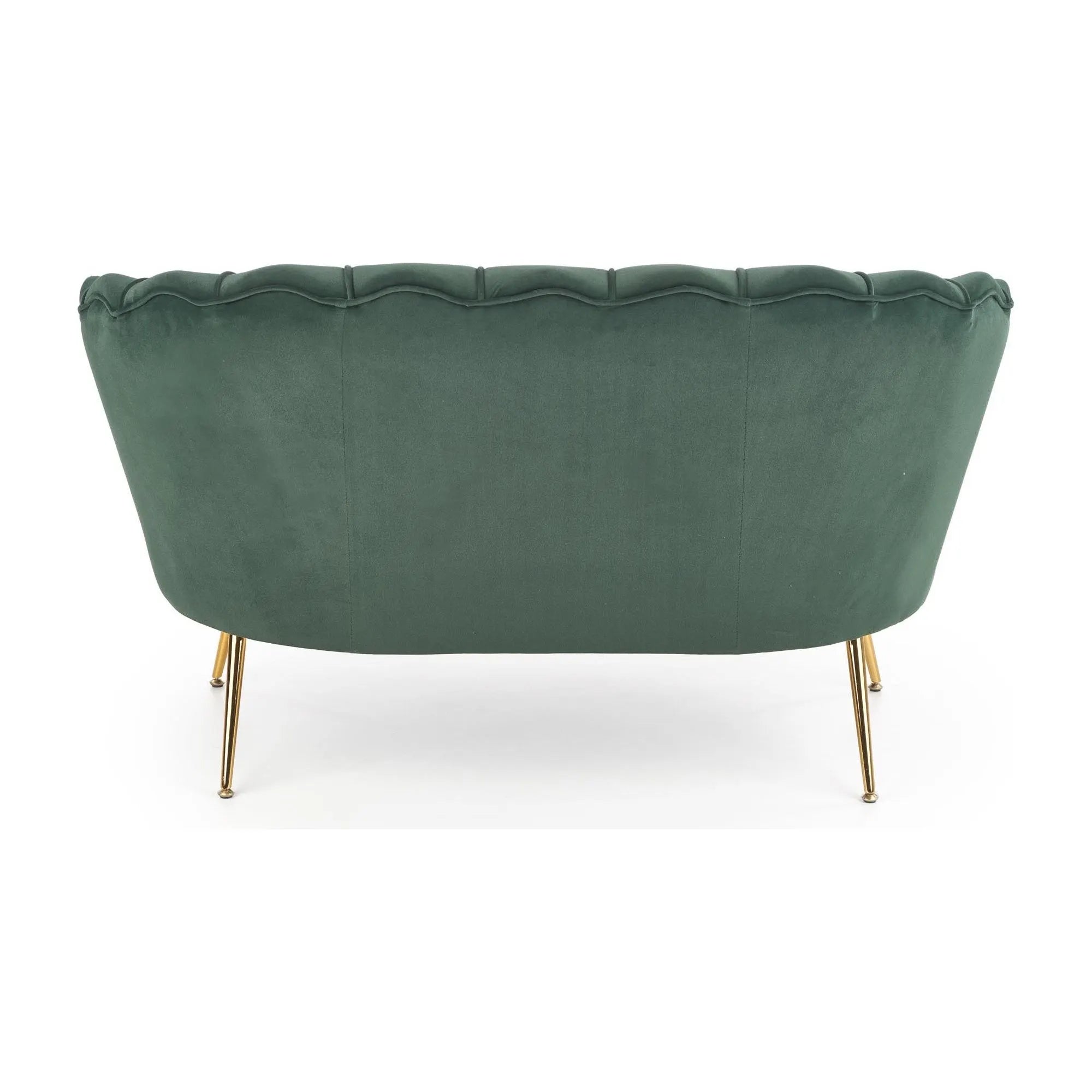 Canapea AMORINITO XL, verde/auriu, stofa catifelata, 131x77x77 cm