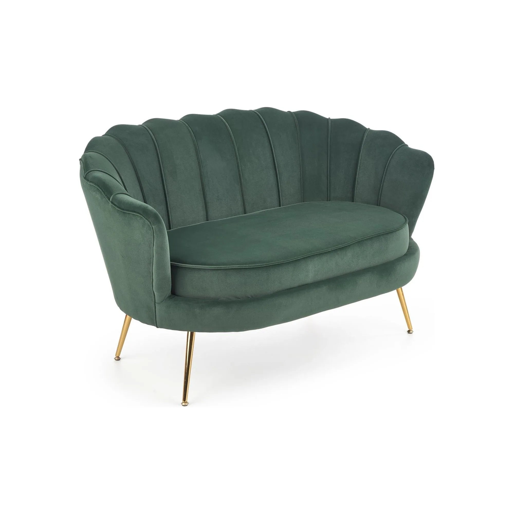 Canapea AMORINITO XL, verde/auriu, stofa catifelata, 131x77x77 cm