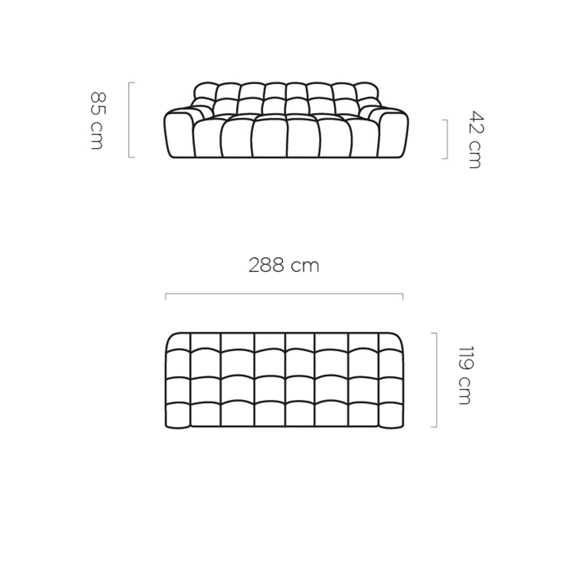 Canapea CAMPILE, stofa bej - Perfect Harmony 02, Gama Premium, 288x119x85 cm