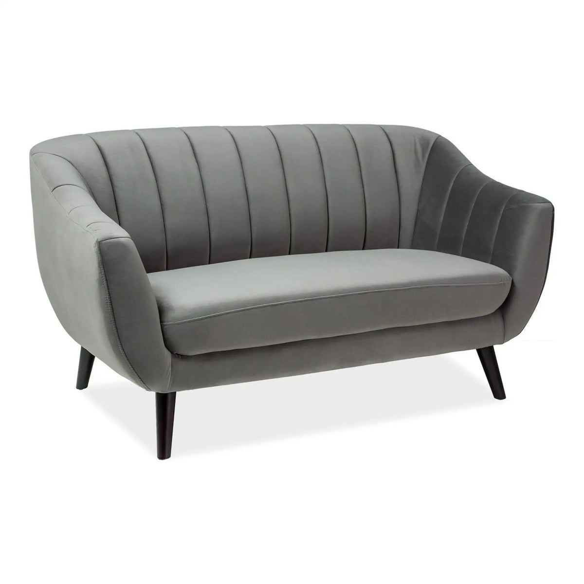 Canapea ELITE 2, stofa catifelata gri/wenge, 153x85x83 cm