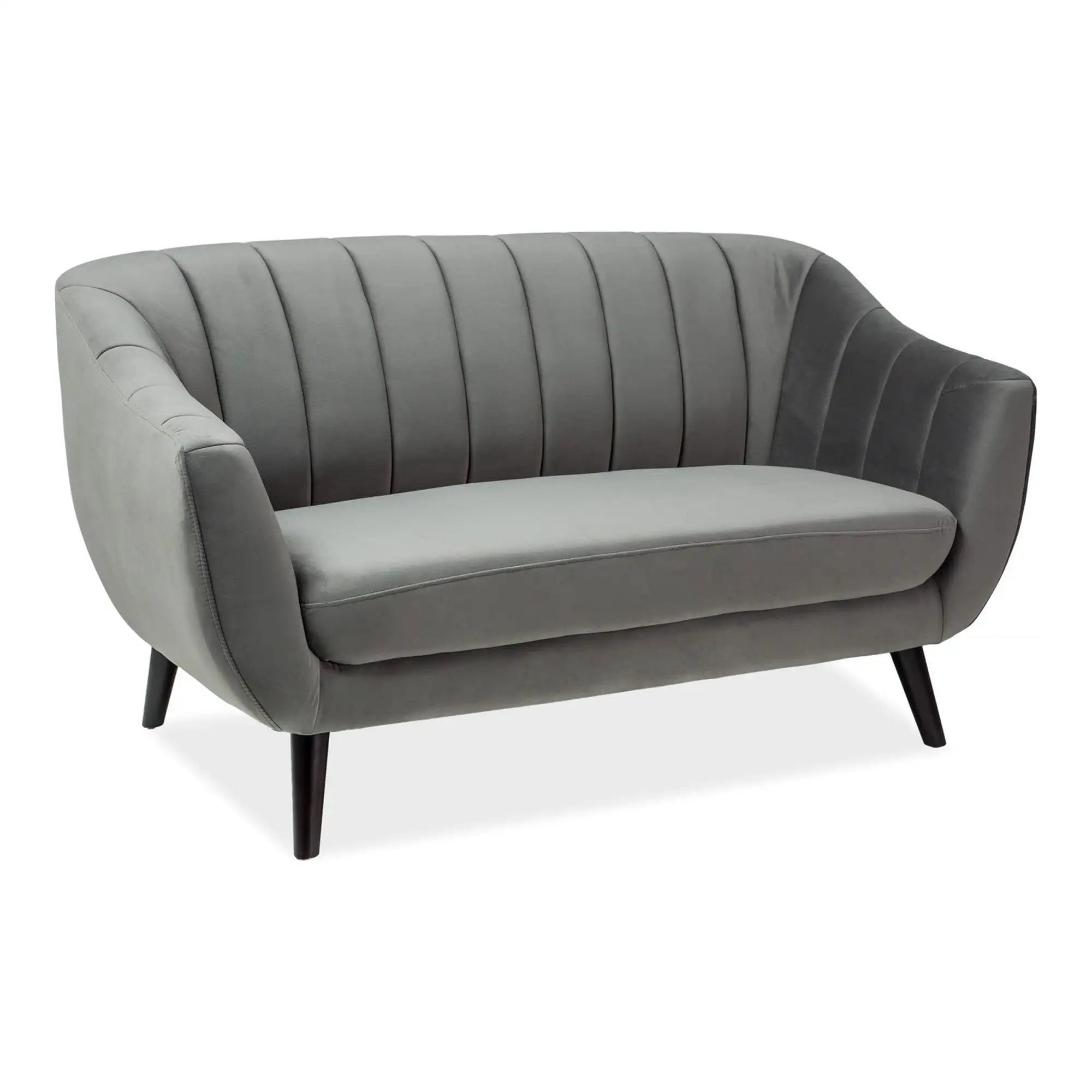 Canapea ELITE 2, stofa catifelata gri/wenge, 153x85x83 cm