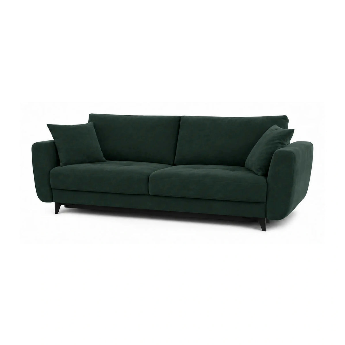 Canapea extensibila 3 persoane KARISA, stofa verde inchis - Element 12, cu spatiu depozitare, 241x113x91 cm