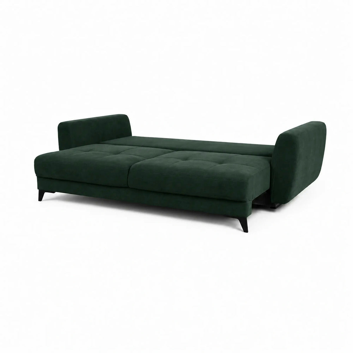 Canapea extensibila 3 persoane KARISA, stofa verde inchis - Element 12, cu spatiu depozitare, 241x113x91 cm