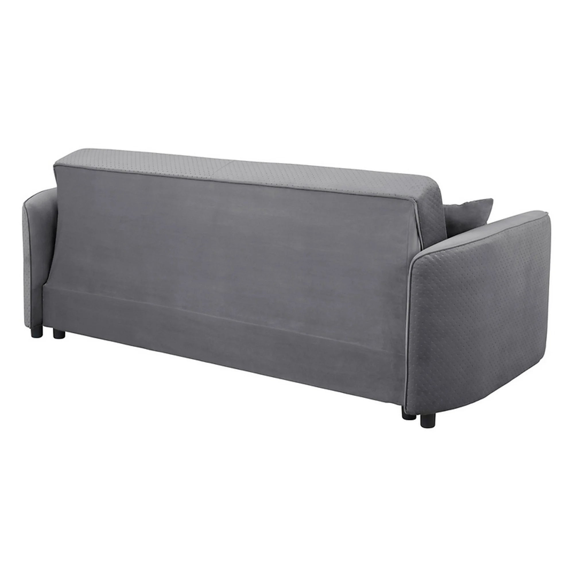 Canapea extensibila AKARO, stofa catifelata gri - Tiffany 18, cu lada depozitare, 227x114x85 cm