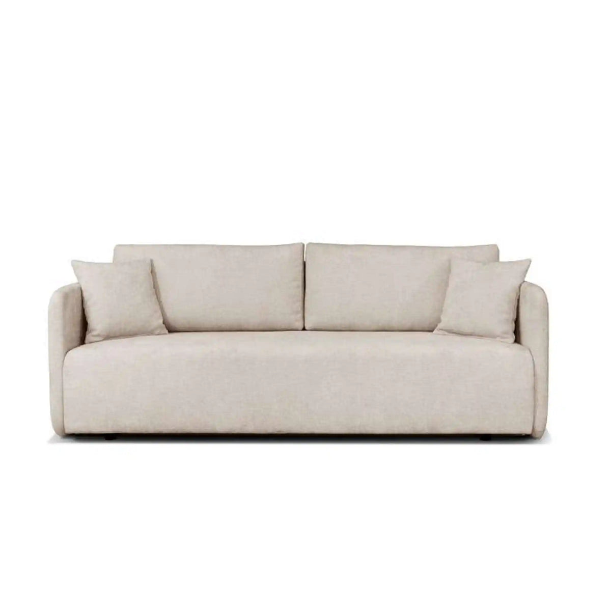 Canapea extensibila Allen, stofa catifelata crem - Monolith 02, cu lada depozitare, 217x98x92 cm