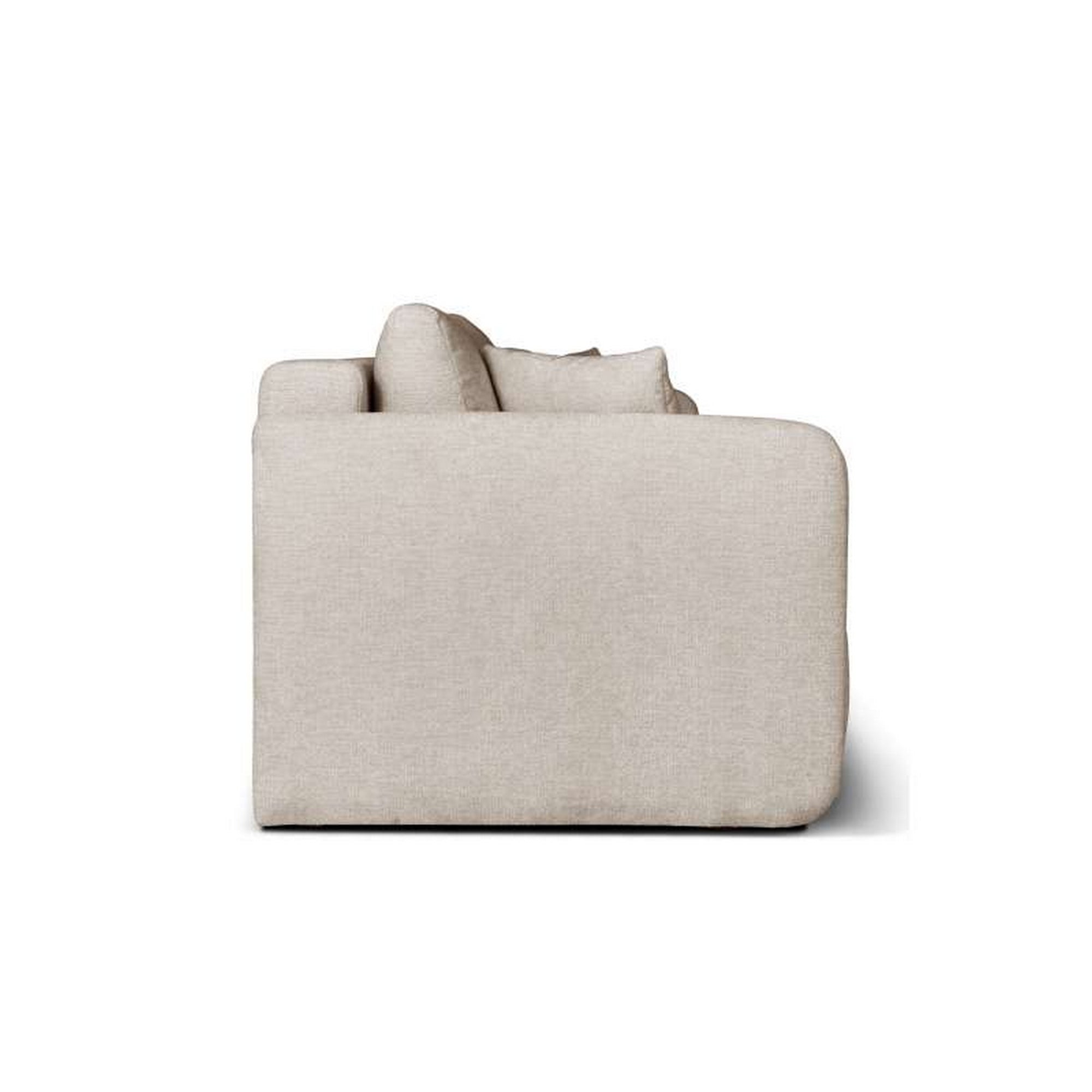 Canapea extensibila Allen, stofa catifelata crem - Monolith 02, cu lada depozitare, 217x98x92 cm