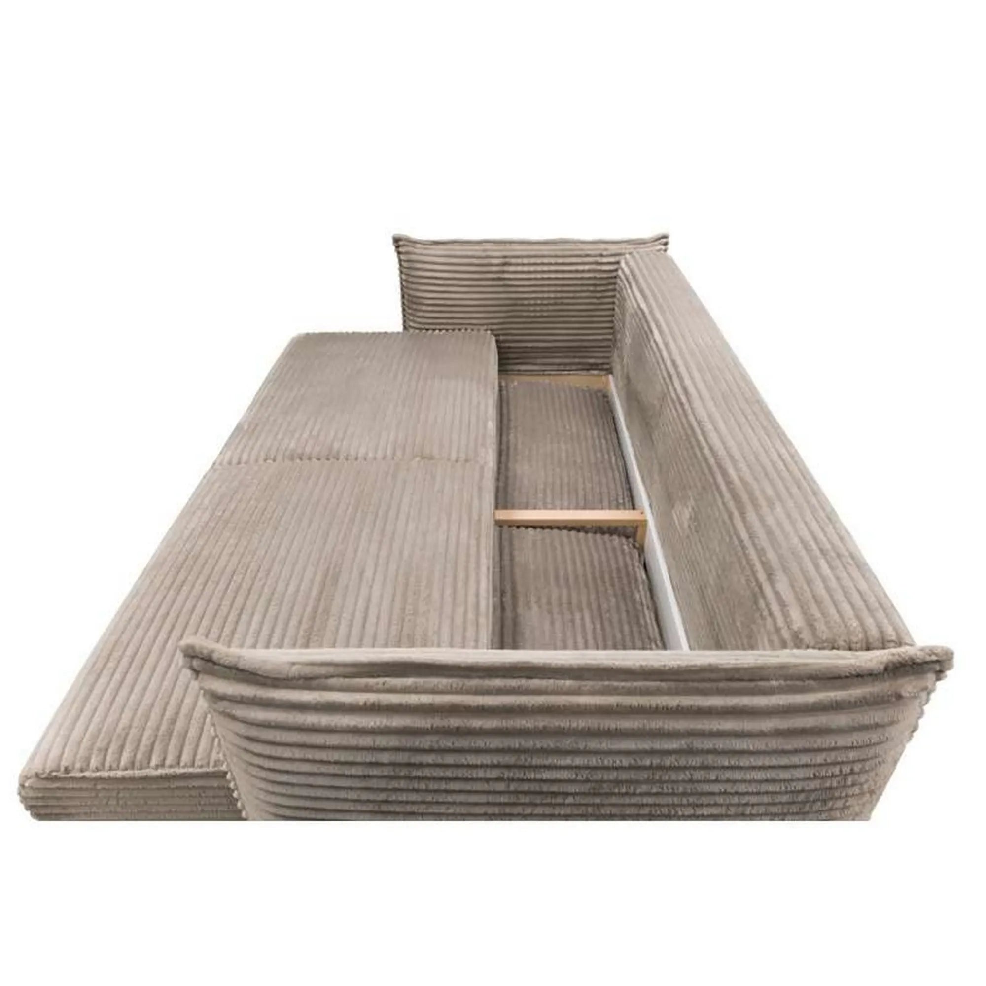 Canapea extensibila Amalfi, stofa catifelata maro - Monolith 15, cu lada depozitare, 226x105x90 cm