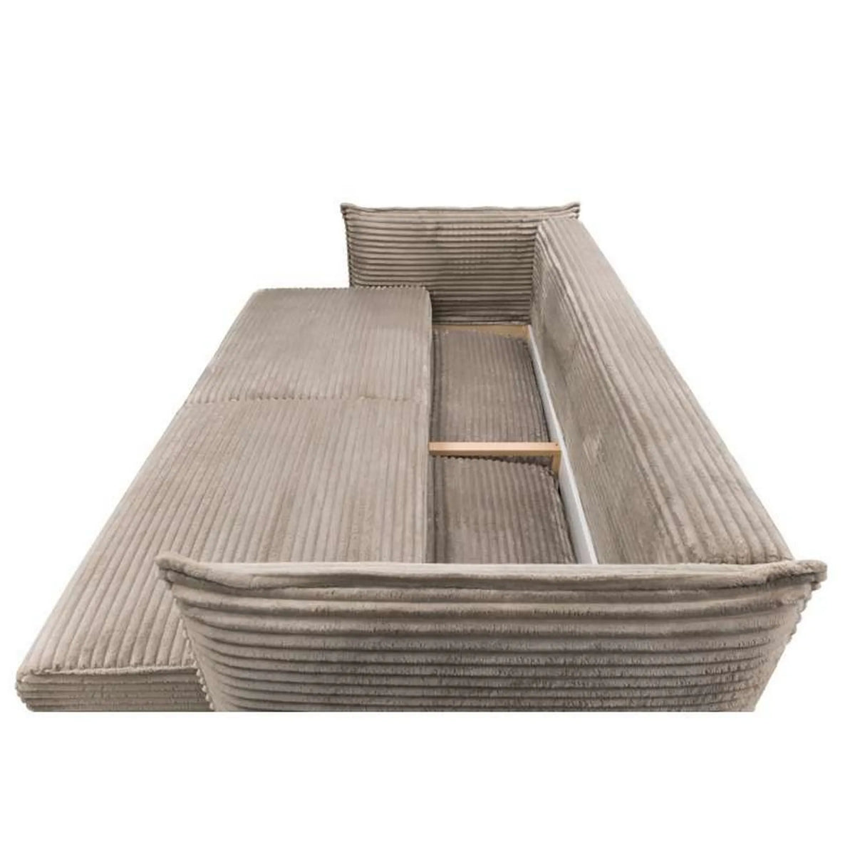 Canapea extensibila Amalfi, stofa catifelata maro - Monolith 15, cu lada depozitare, 226x105x90 cm