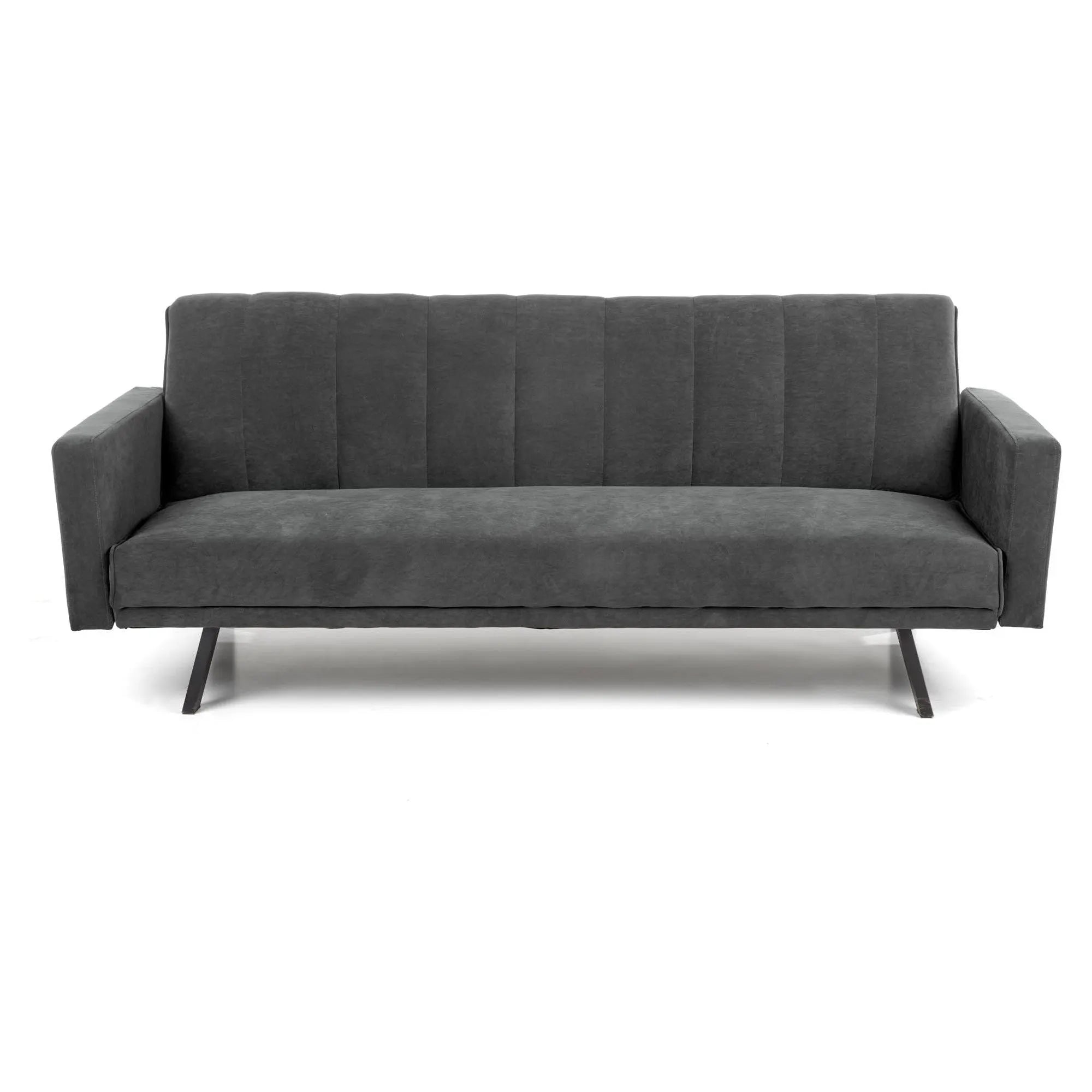 Canapea extensibila ARMANDO, gri, stofa catifelata, 192x100x78 cm