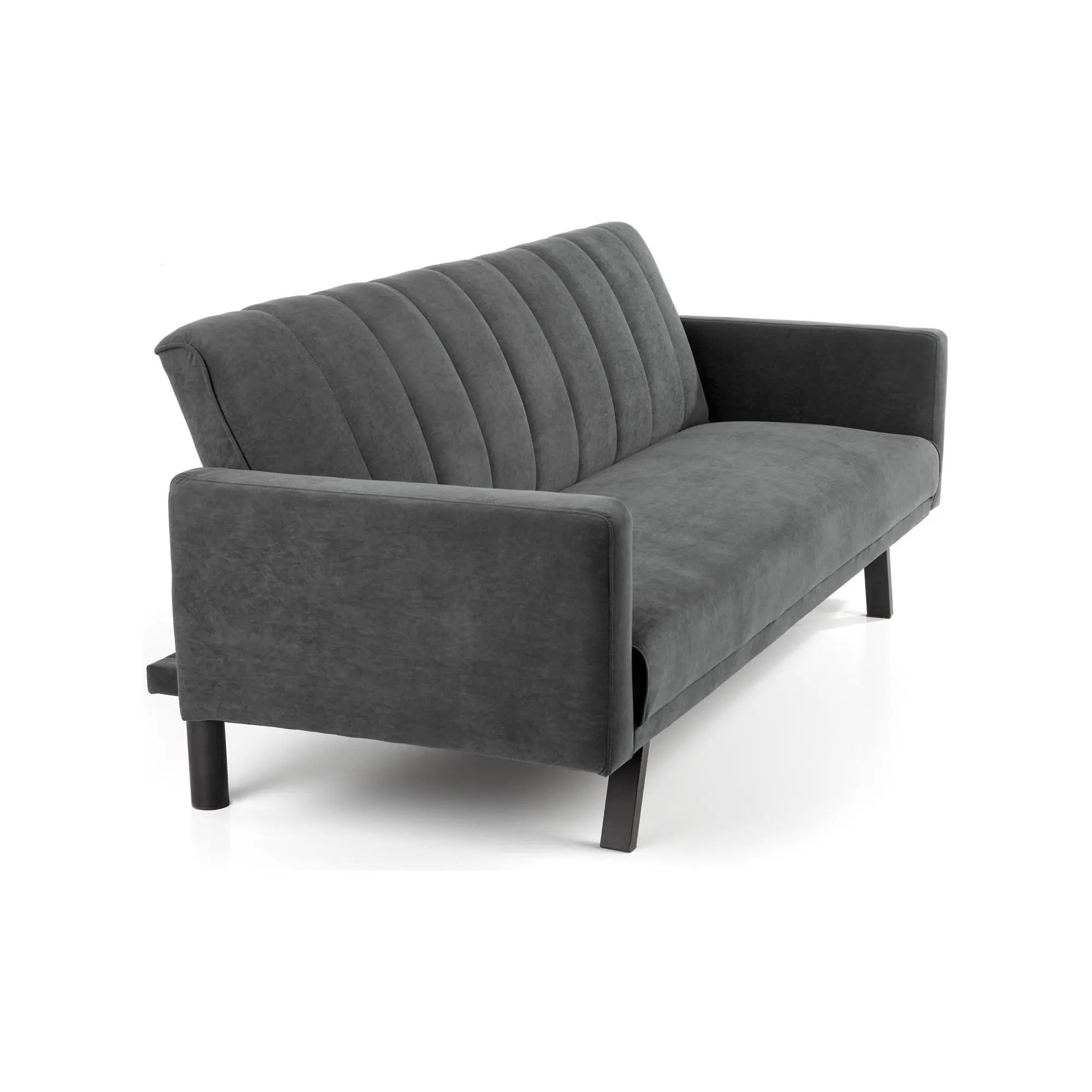 Canapea extensibila ARMANDO, gri, stofa catifelata, 192x100x78 cm