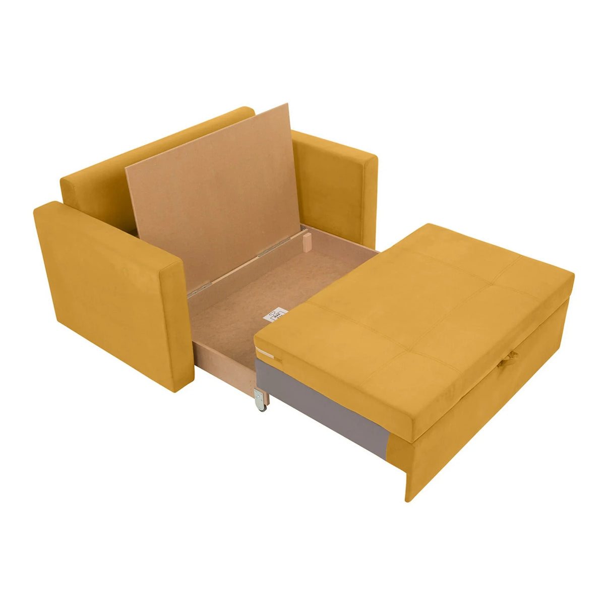 Canapea extensibila BUNIO III, stofa clasica galben - Manila 32, 147x88x86 cm