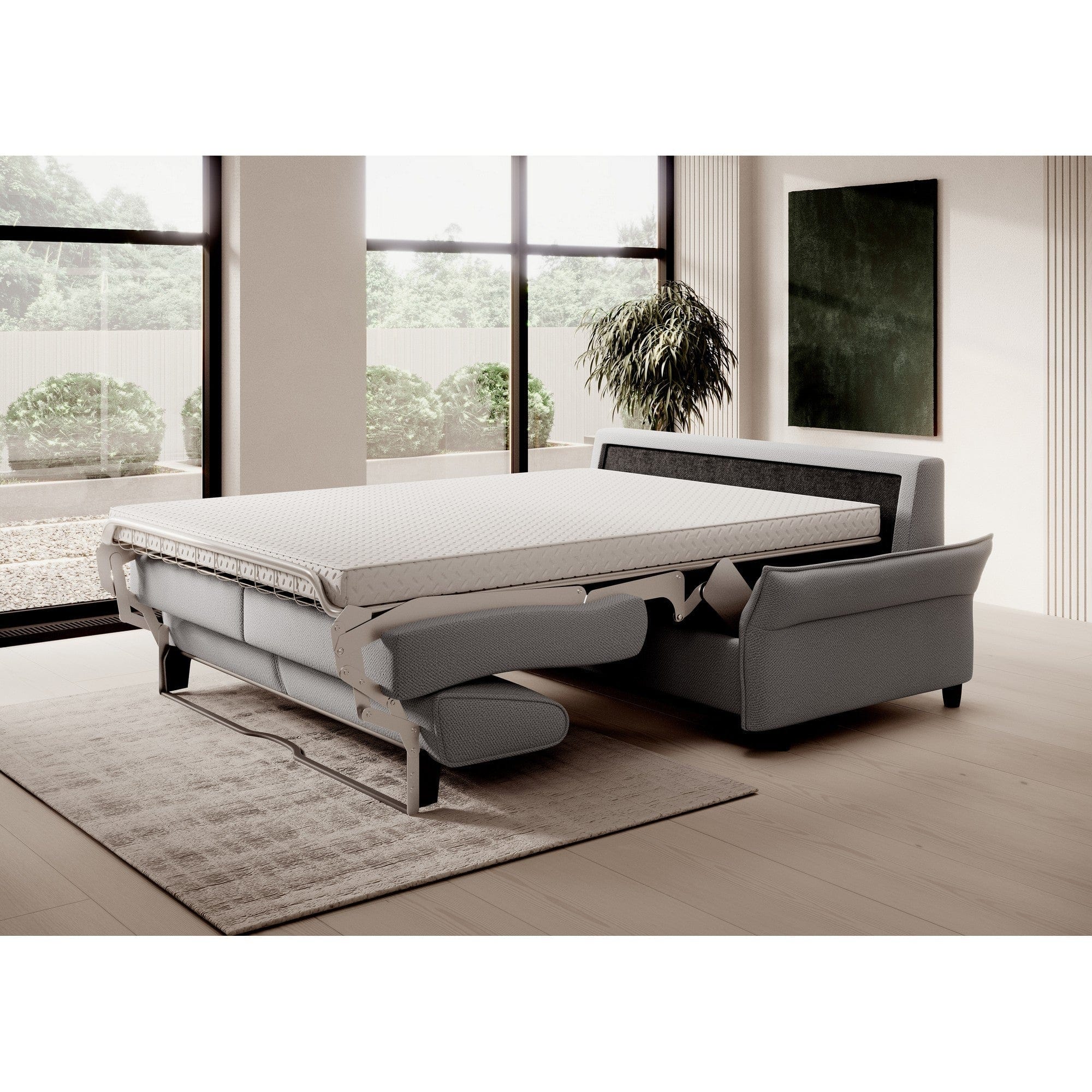 Canapea extensibila CANTO 140, stofa clasica caramiziu - Rosario 472, 198x106x82 cm