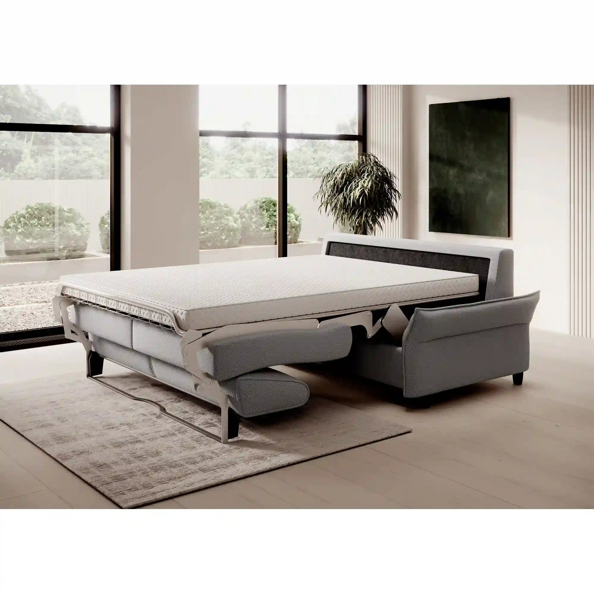 Canapea extensibila CANTO 160, stofa maro - Rosario 472, Gama Premium, 218x106x82 cm