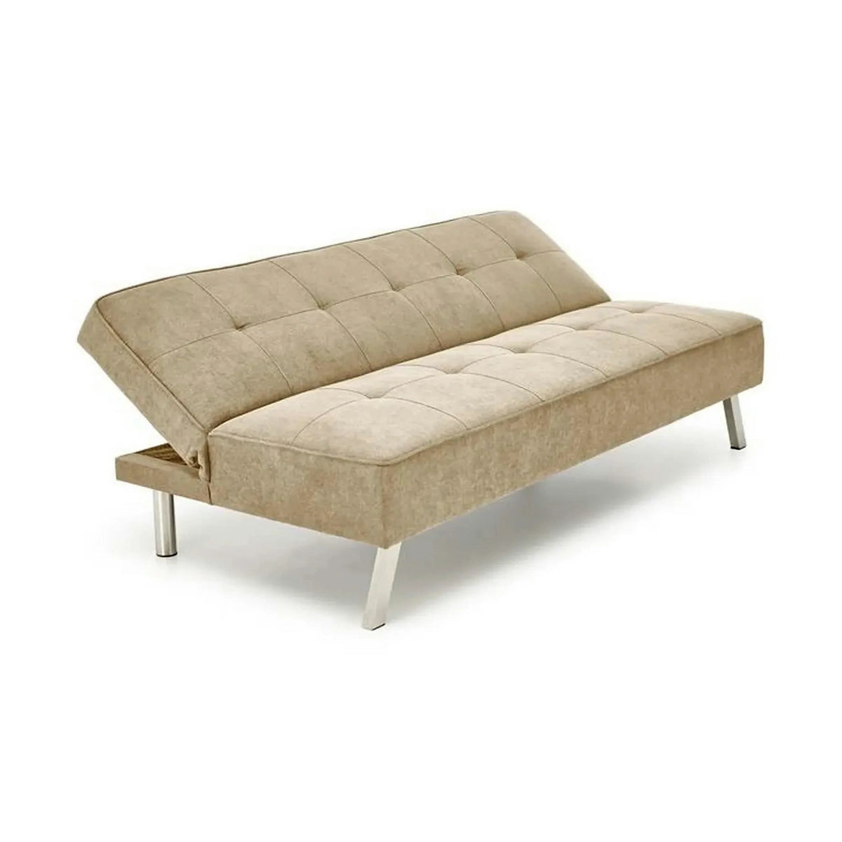 Canapea extensibila CARLITO, bej, stofa clasica/metal, 173x83/97x80 cm