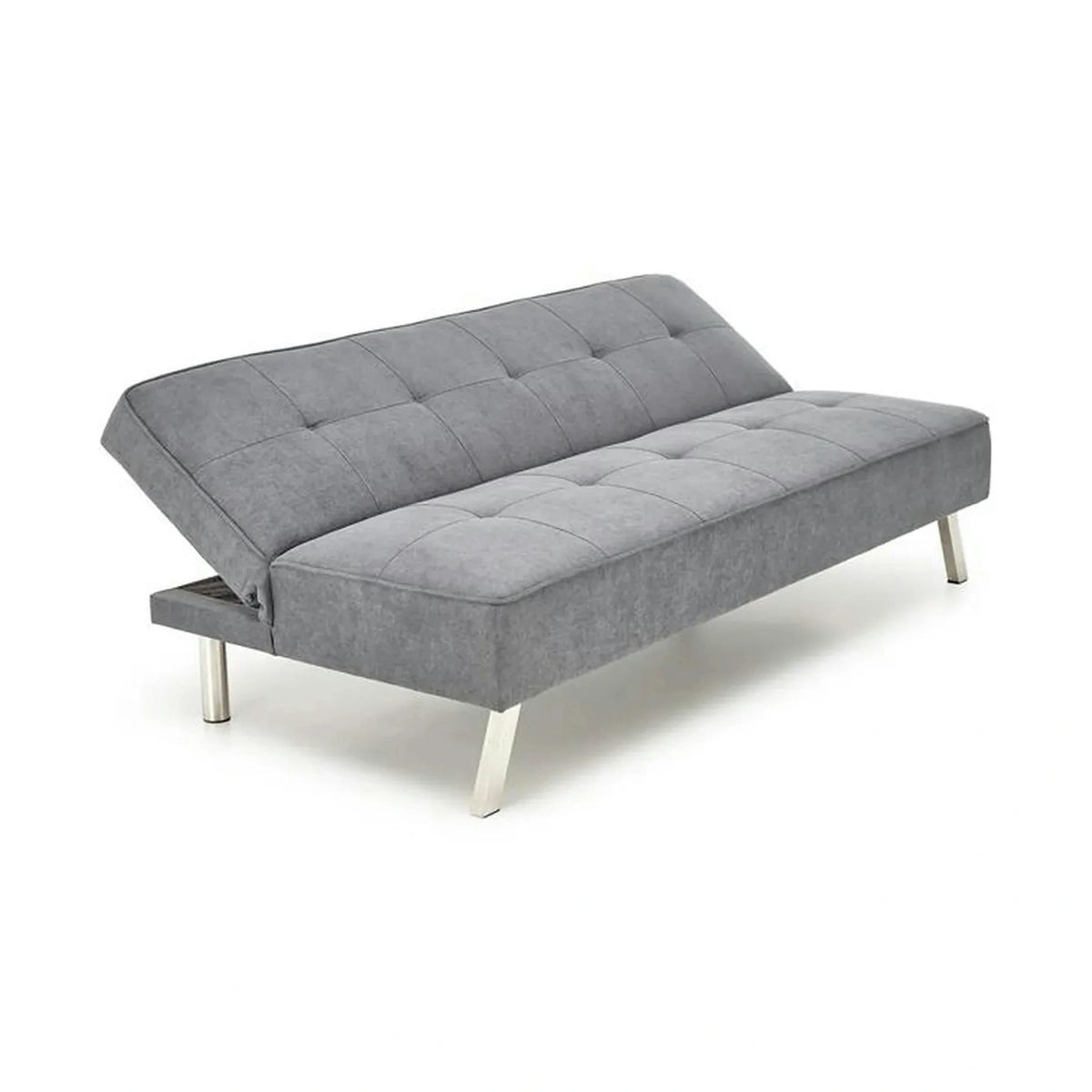 Canapea extensibila CARLITO, gri, stofa clasica/metal, 173x83/97x80 cm