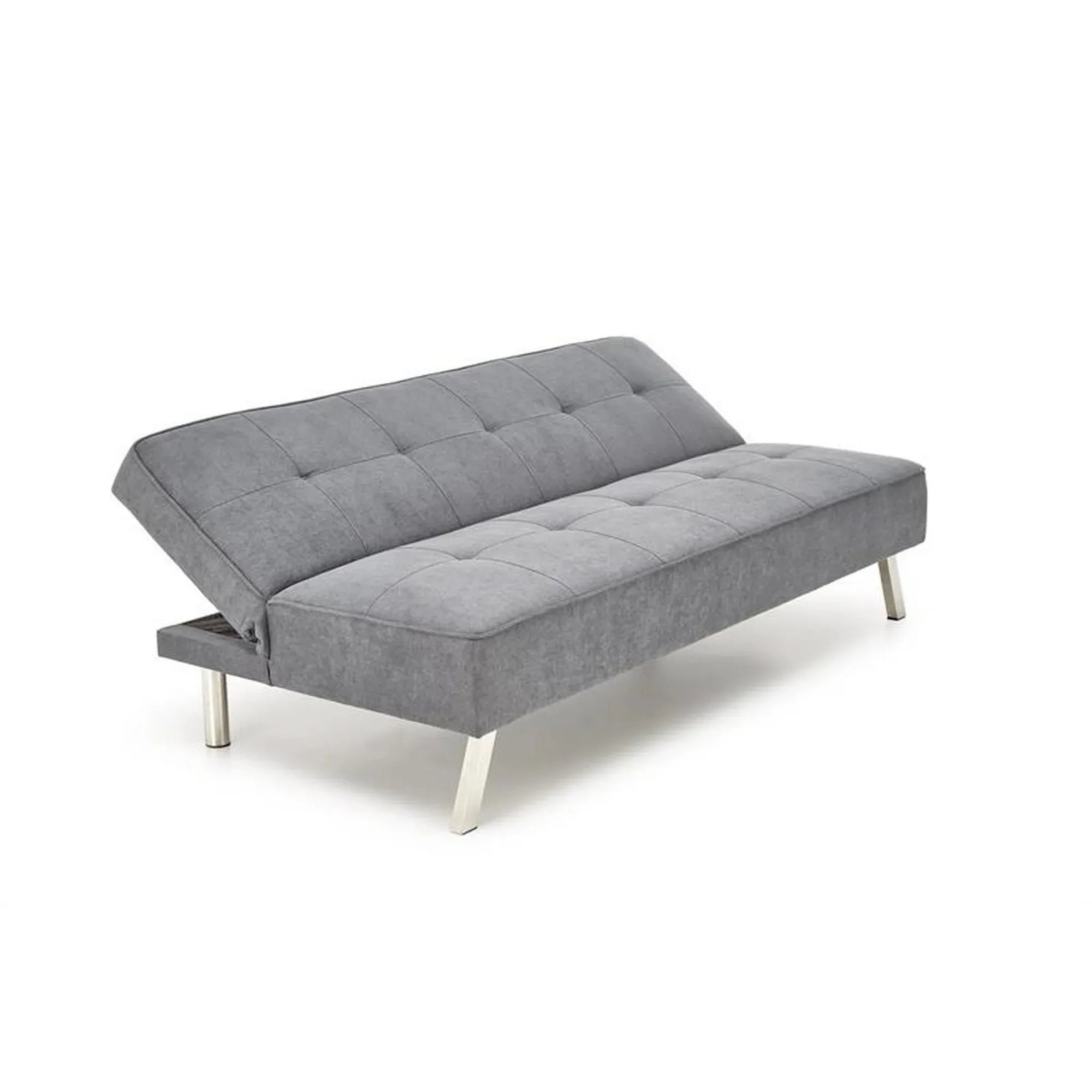 Canapea extensibila CARLITO, gri, stofa clasica/metal, 173x83/97x80 cm