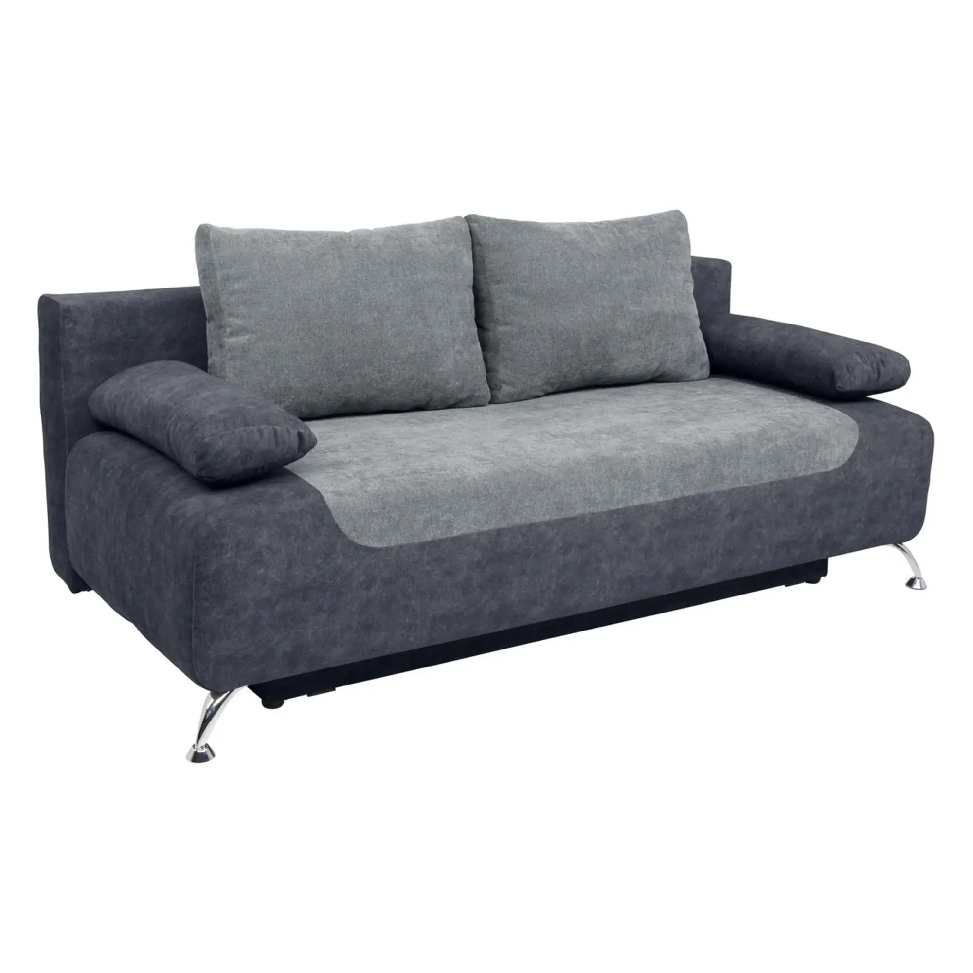 Canapea extensibila DARIA III, gri deschis/gri inchis, stofa catifelata, 195x98x94 cm