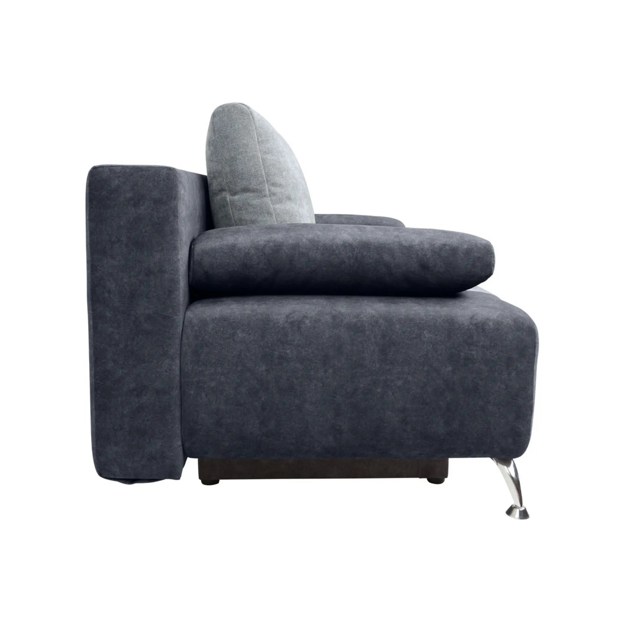 Canapea extensibila DARIA III, gri deschis/gri inchis, stofa catifelata, 195x98x94 cm