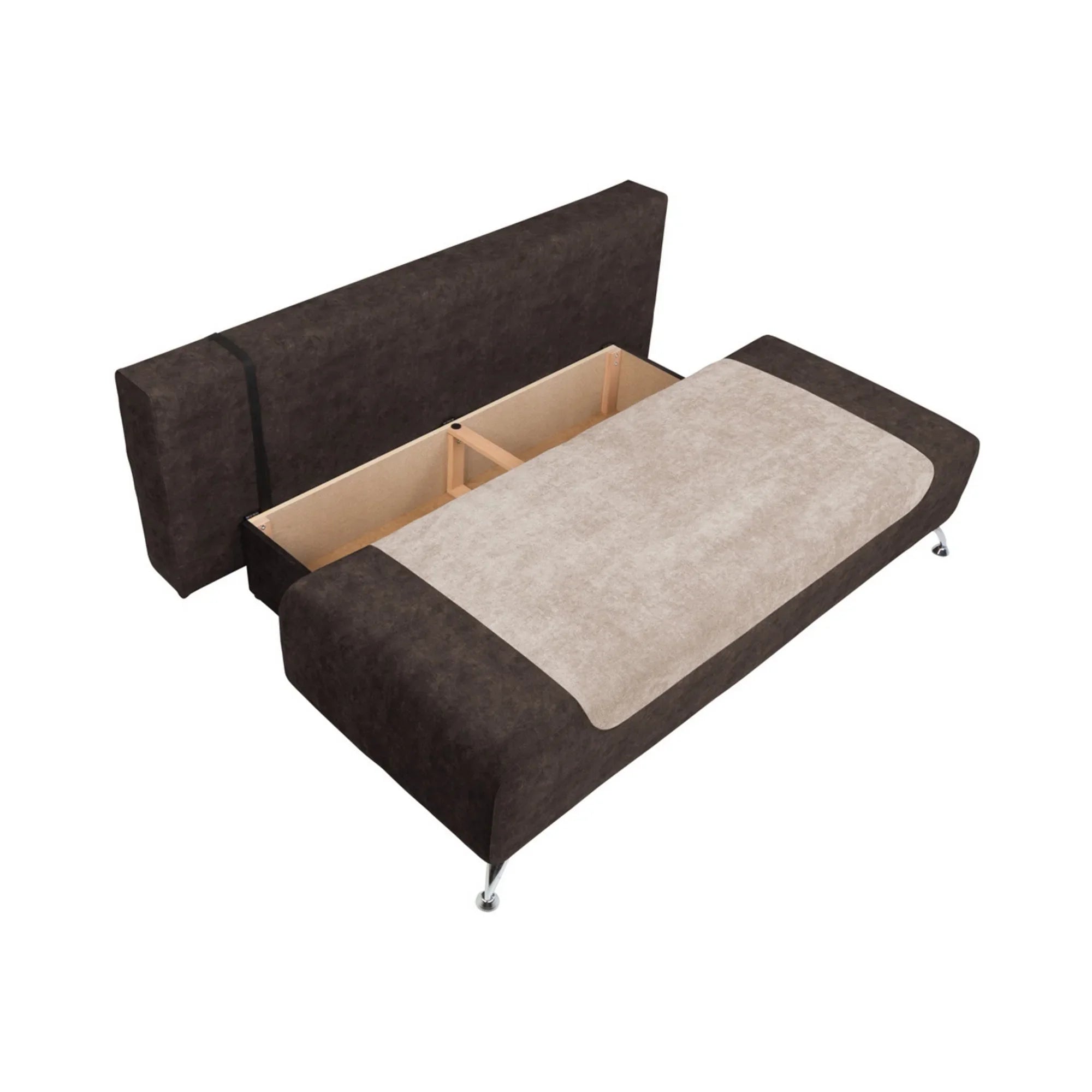 Canapea extensibila DARIA III, stofa catifelata maro - Doro 5111, 195x98x94 cm