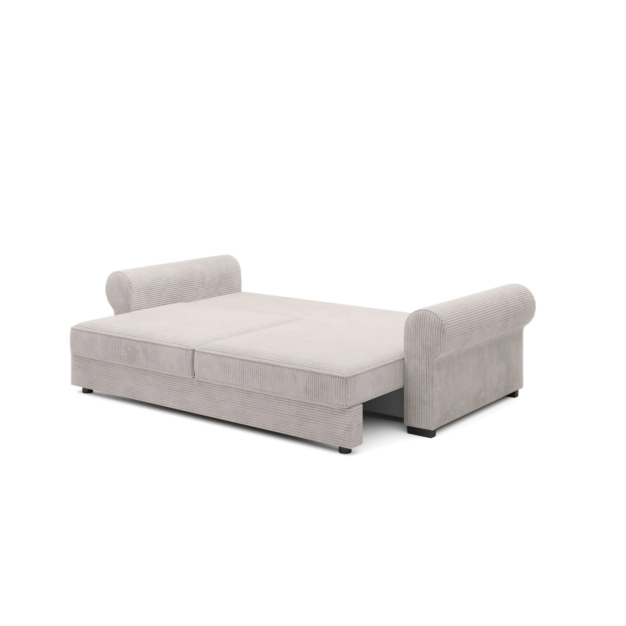 Canapea extensibila DELUXE NEW, stofa catifelata gri - Terra 92, gama Premium, cu spatiu depozitare, 248x102x88 cm