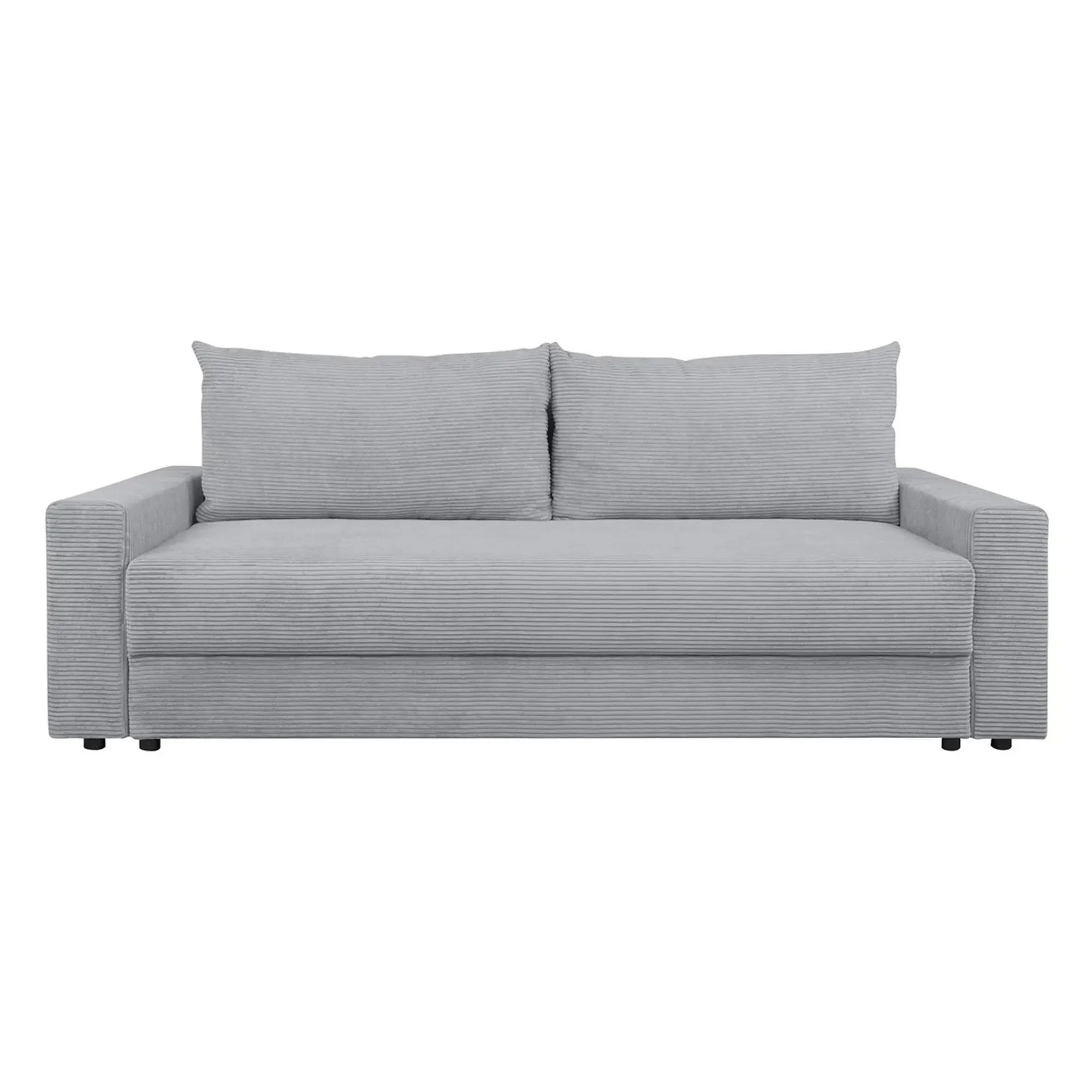 Canapea extensibila GARCIA, stofa catifelata gri - Poso 110, 233x108x92 cm