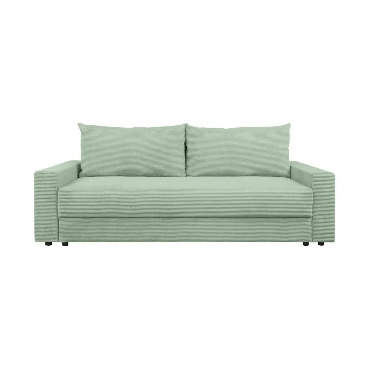 Canapea extensibila GARCIA, stofa catifelata verde menta - Poso 47, 233x108x92 cm