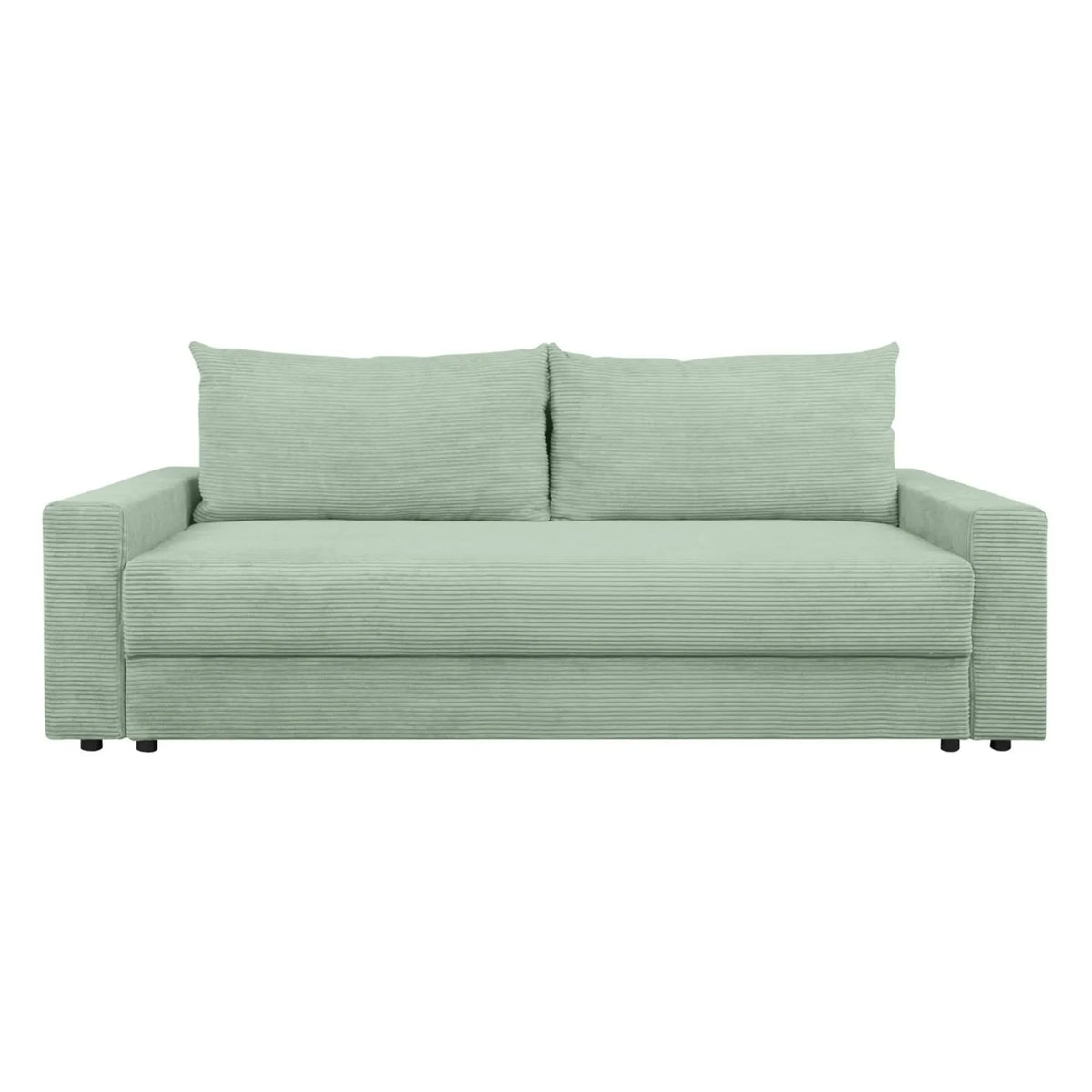 Canapea extensibila GARCIA, stofa catifelata verde menta - Poso 47, 233x108x92 cm