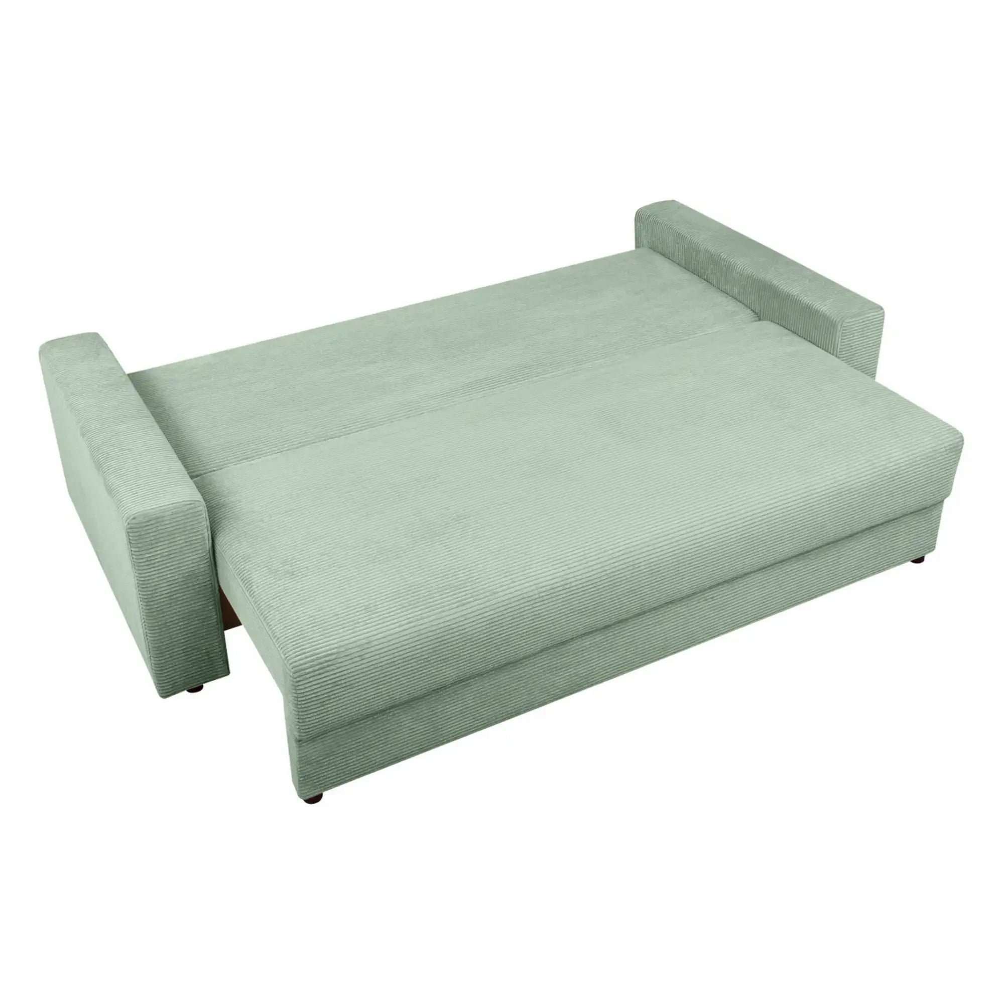 Canapea extensibila GARCIA, stofa catifelata verde menta - Poso 47, 233x108x92 cm