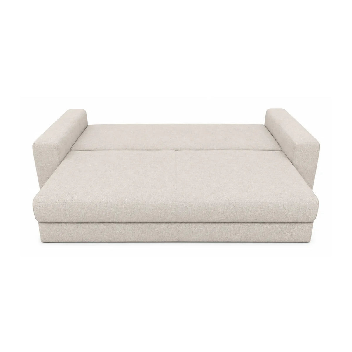 Canapea extensibila GENF, stofa catifelata bej - Element 17, cu lada depozitare, 247x103x90 cm