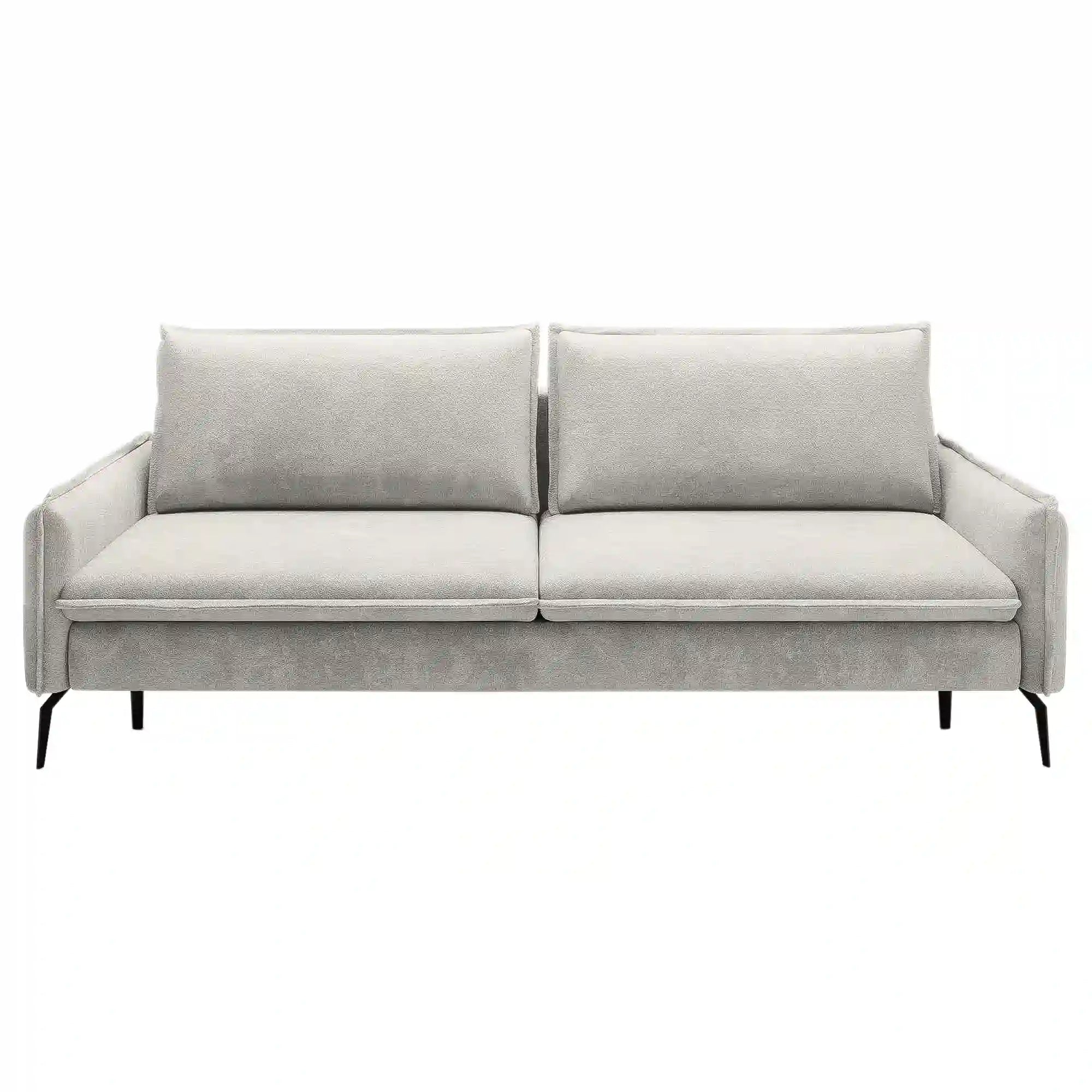 Canapea extensibila GLOSSY, stofa catifelata bej - Whisper 3, Gama Premium, cu lada depozitare, 223x107x89 cm