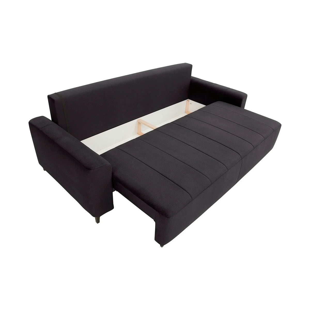 Canapea extensibila KAMARI, stofa catifelata gri antracit - Element 01, 235x108x93 cm