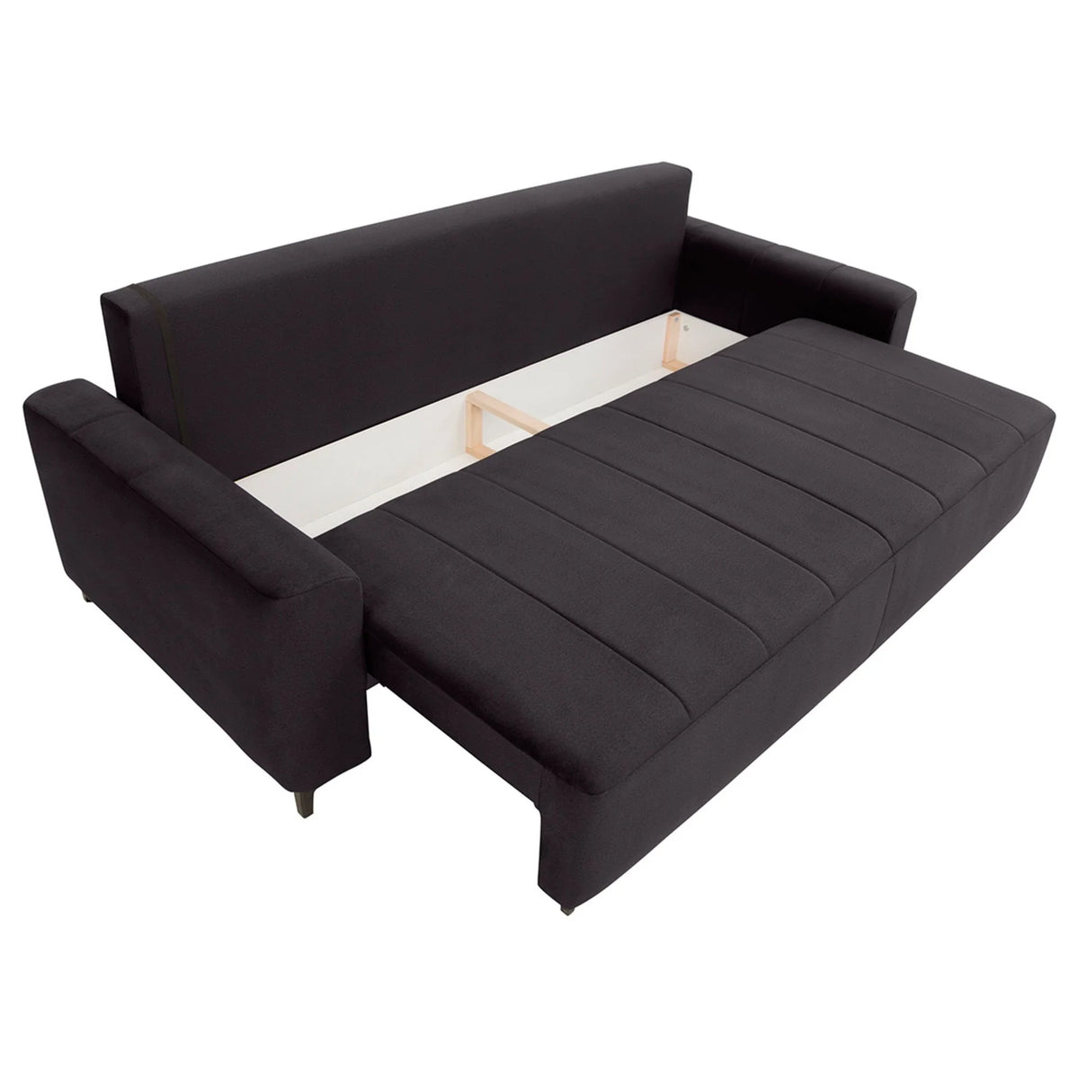 Canapea extensibila KAMARI, stofa catifelata gri antracit - Element 01, 235x108x93 cm