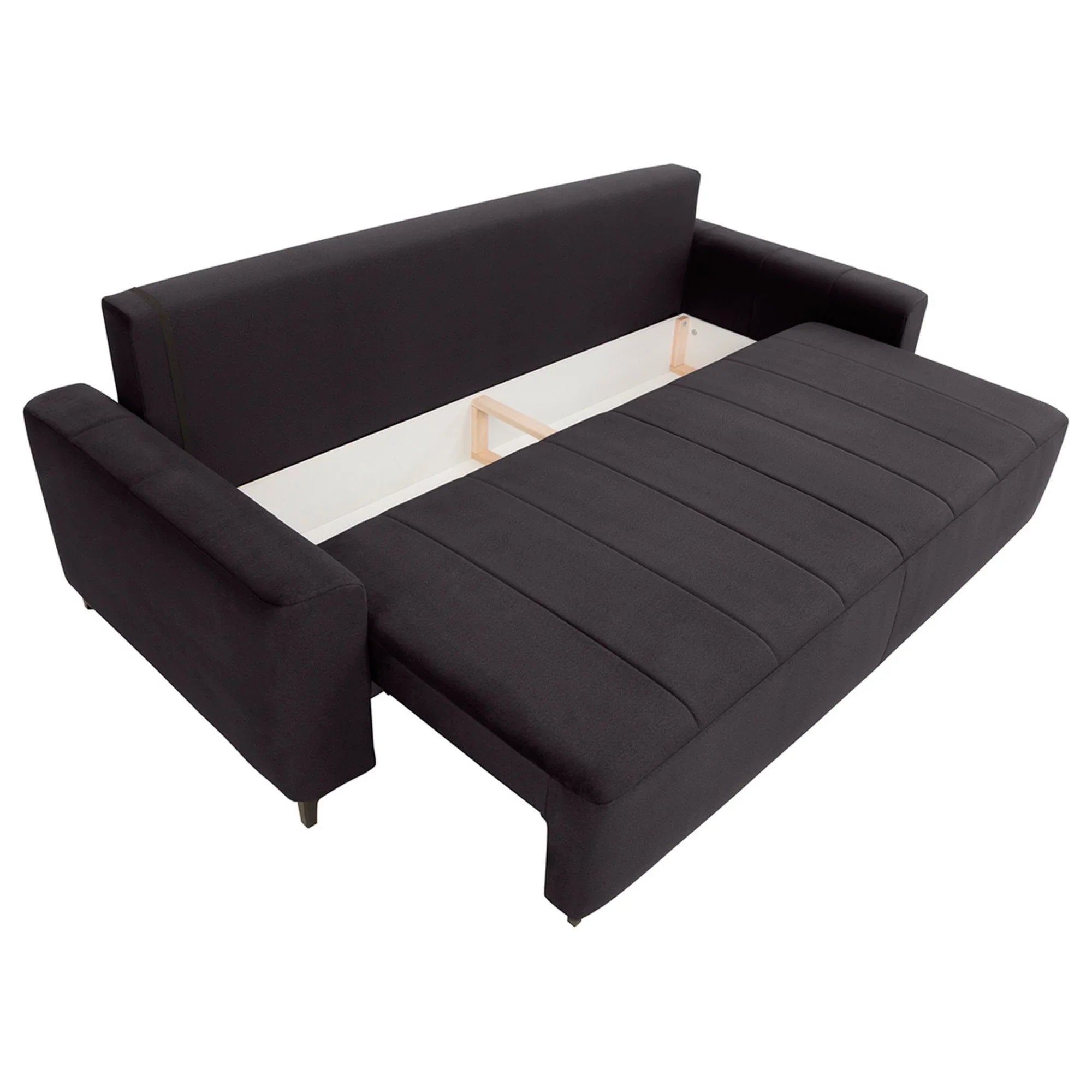 Canapea extensibila KAMARI, stofa catifelata gri antracit - Element 01, 235x108x93 cm