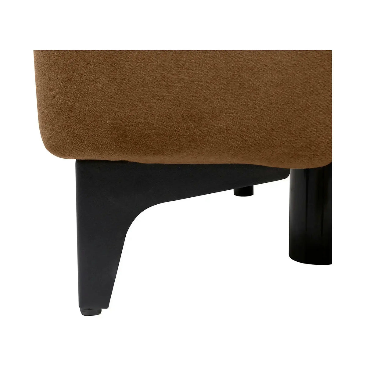 Canapea extensibila KAMARI, stofa catifelata maro - Element 07, 235x108x93 cm