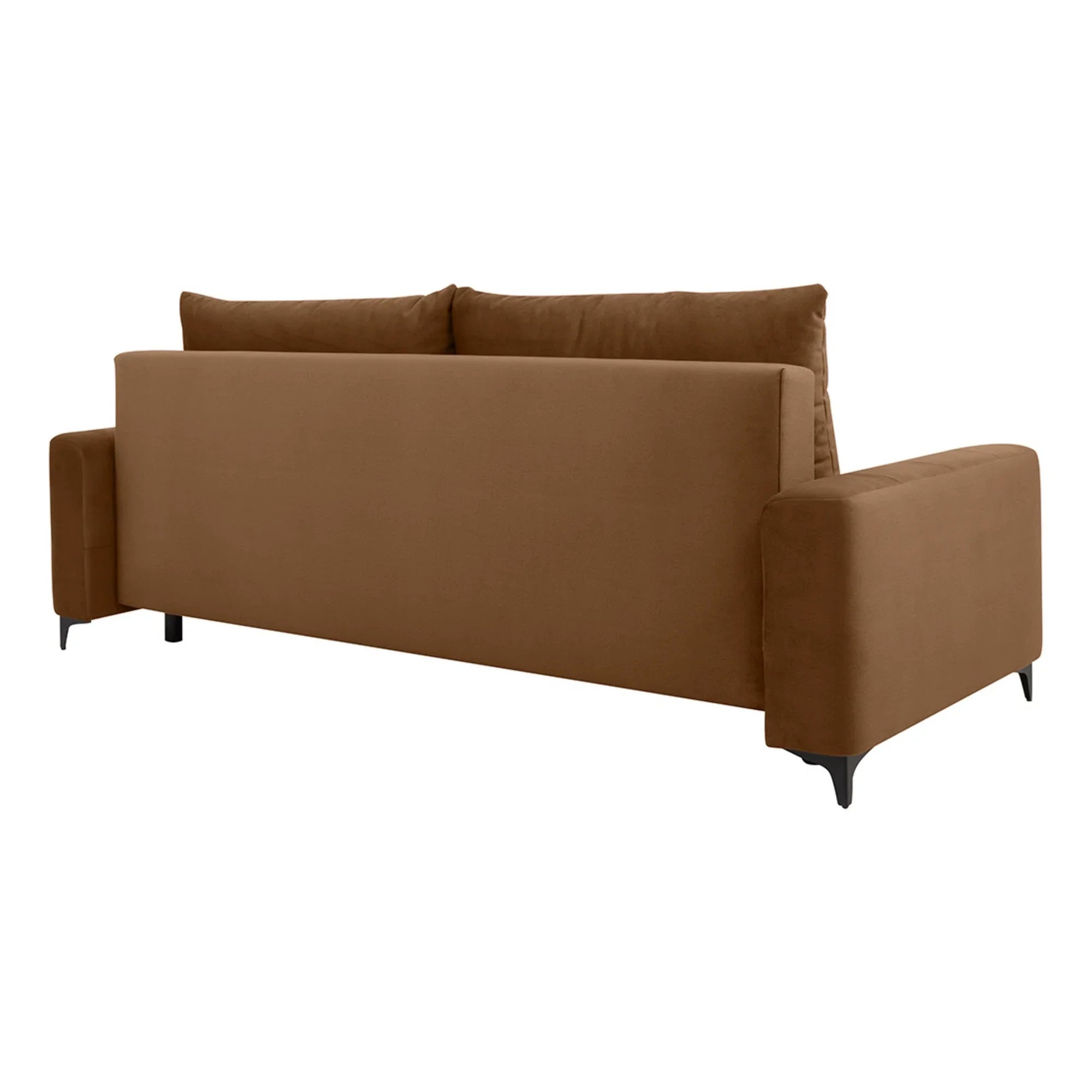 Canapea extensibila KAMARI, stofa catifelata maro - Element 07, 235x108x93 cm