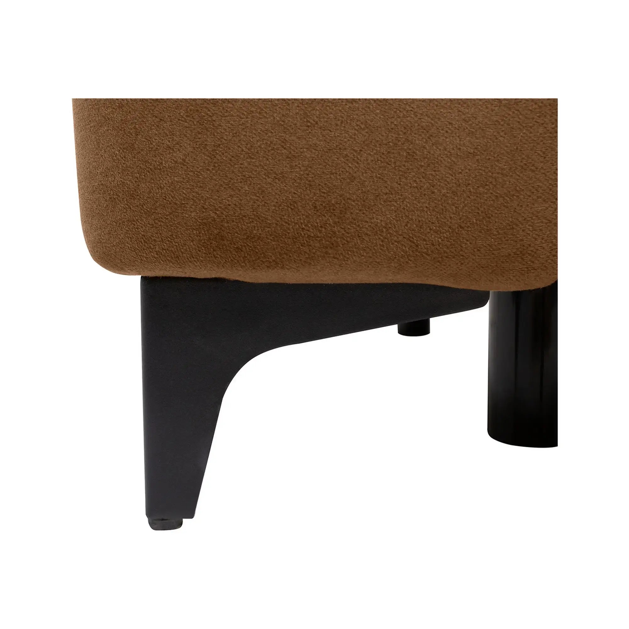 Canapea extensibila KAMARI, stofa catifelata maro - Element 07, 235x108x93 cm