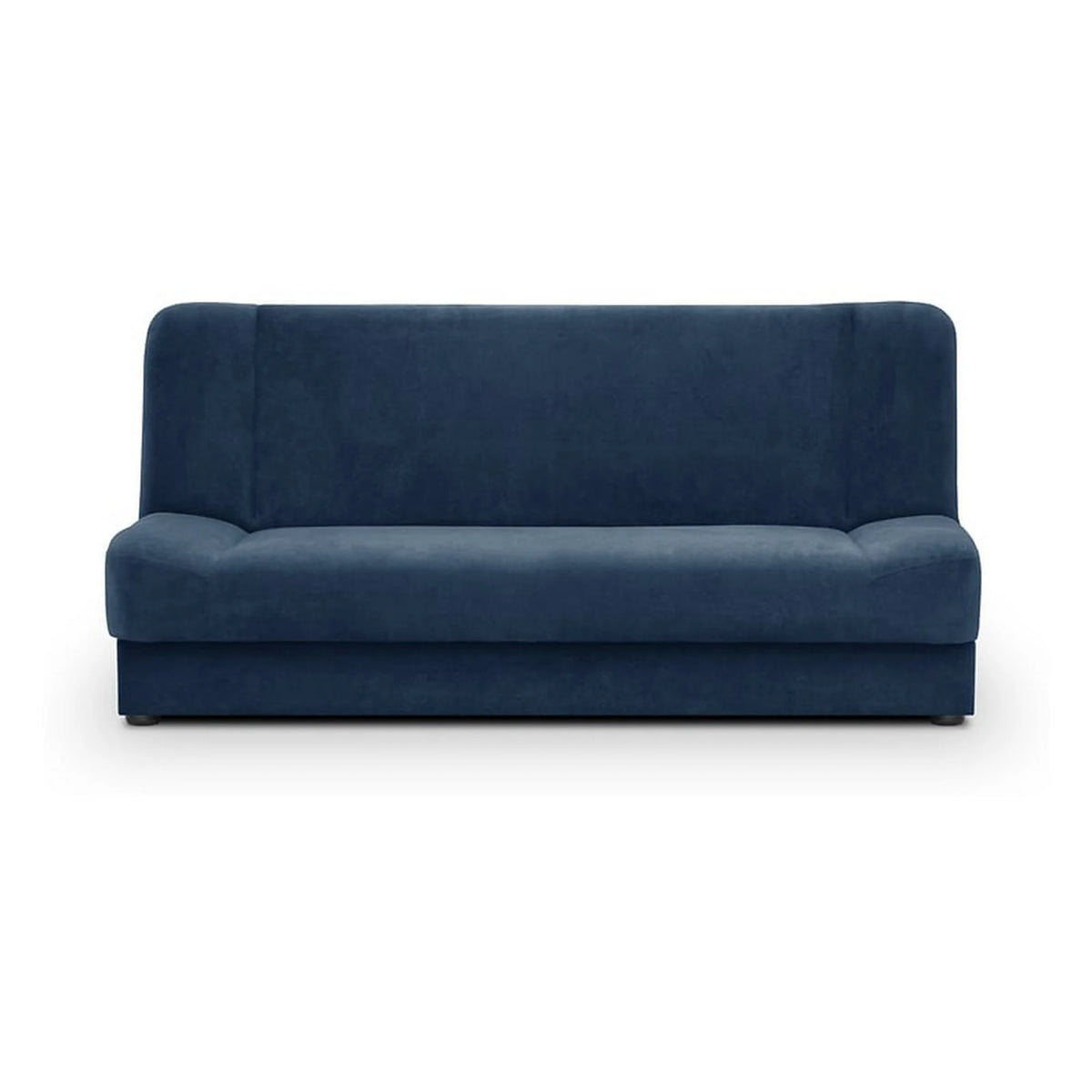 Canapea extensibila LAMI, stofa catifelata albastru - Soft 16, cu lada depozitare, 190x85x87 cm