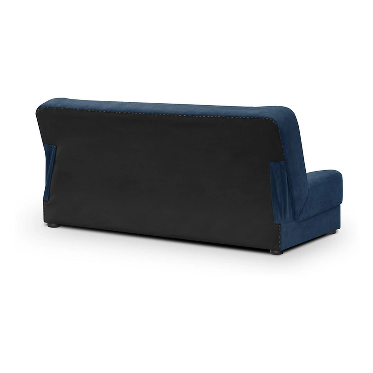 Canapea extensibila LAMI, stofa catifelata albastru - Soft 16, cu lada depozitare, 190x85x87 cm