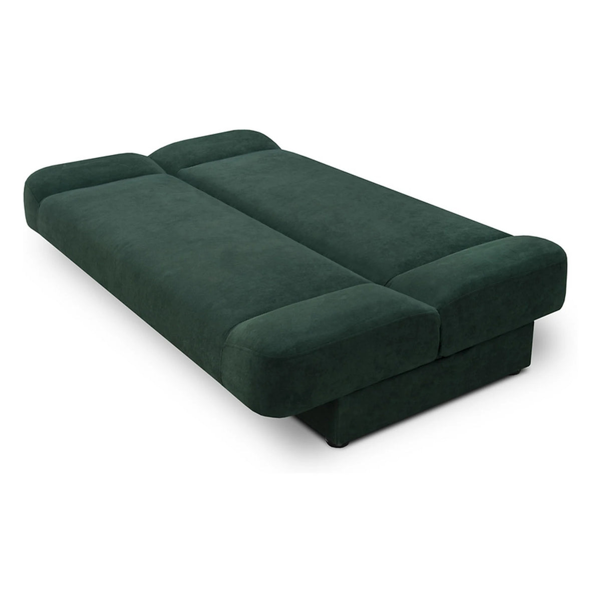 Canapea extensibila LAMI, stofa catifelata verde - Soft 13, cu lada depozitare, 190x85x87 cm