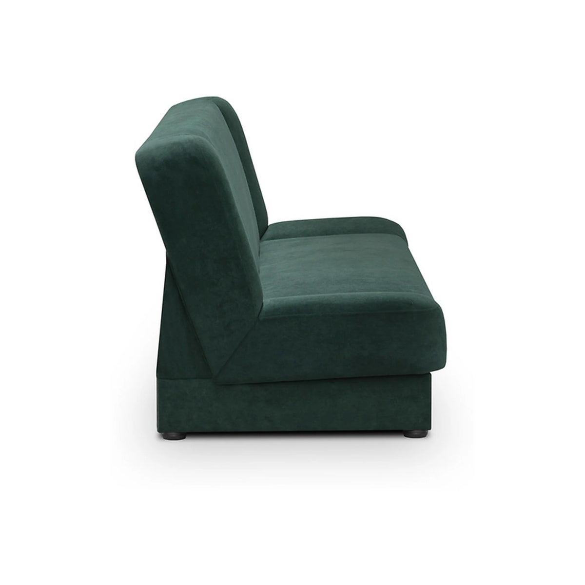 Canapea extensibila LAMI, stofa catifelata verde - Soft 13, cu lada depozitare, 190x85x87 cm