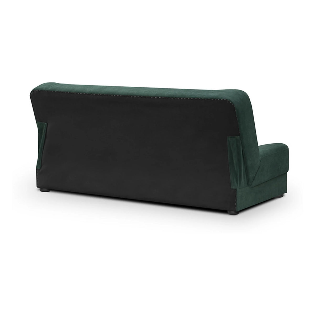 Canapea extensibila LAMI, stofa catifelata verde - Soft 13, cu lada depozitare, 190x85x87 cm