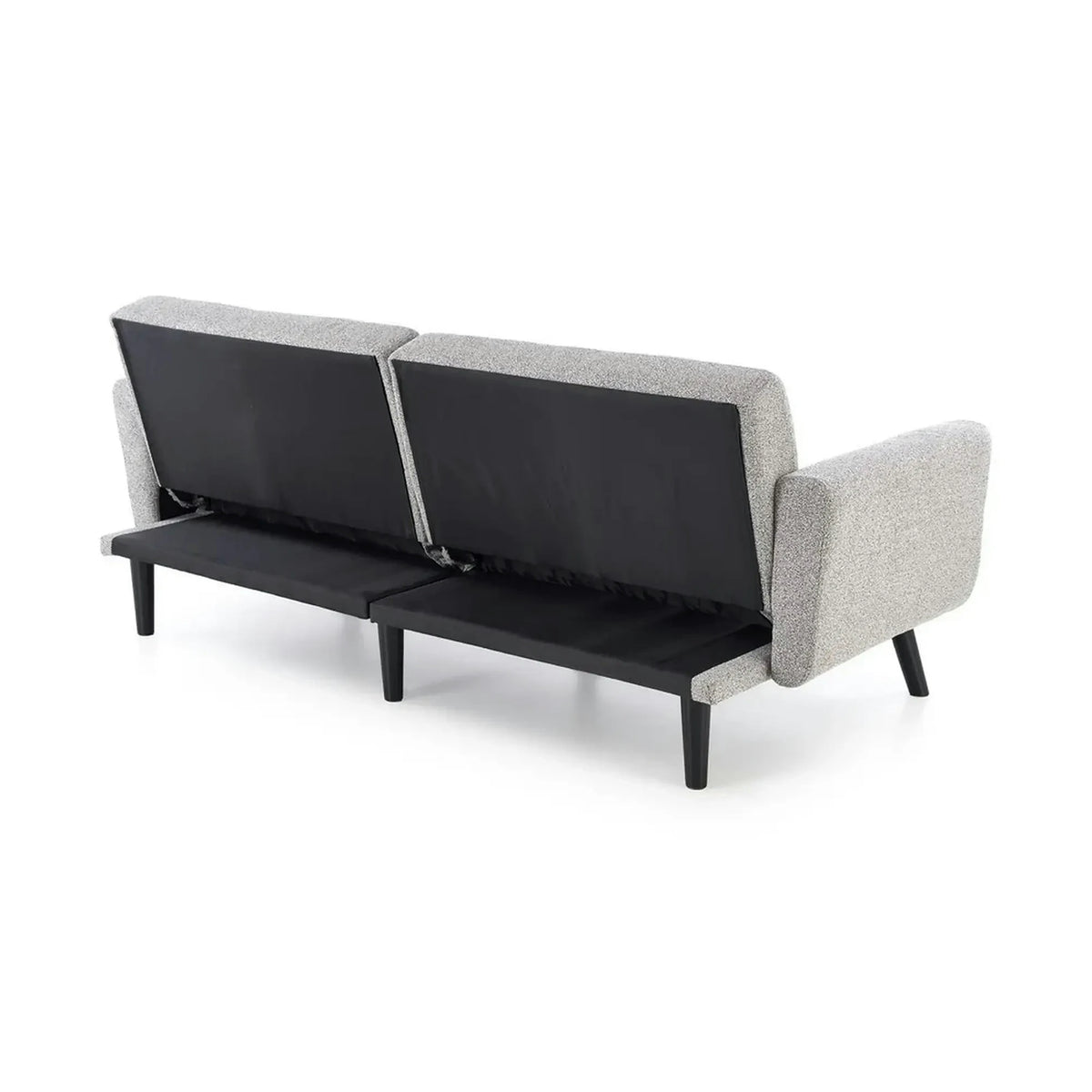 Canapea extensibila LARIX, gri, stofa clasica/lemn, 200x88-105x61-81m
