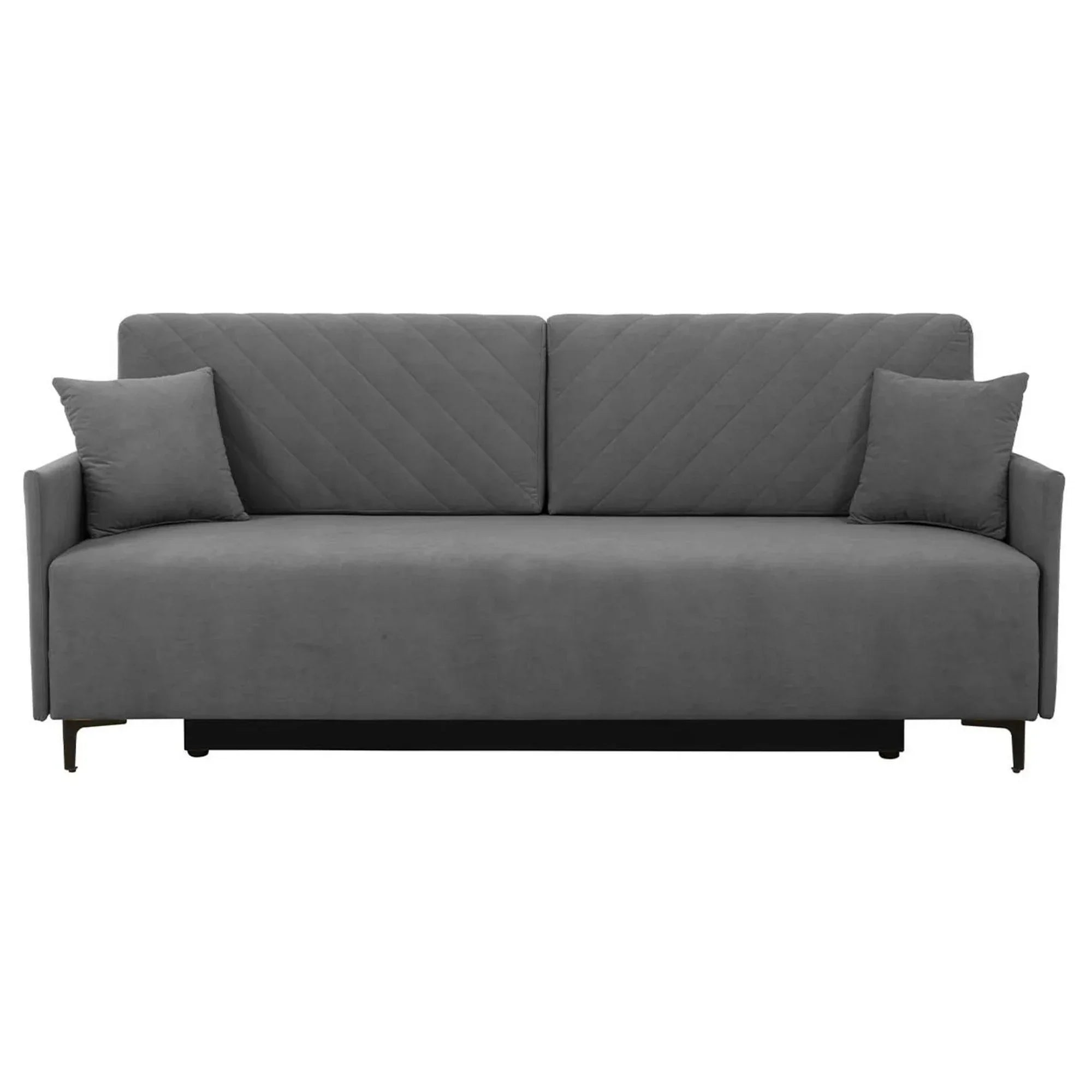 Canapea extensibila LOGAN, stofa catifelata gri - Mavel 14, 214x96x91 cm