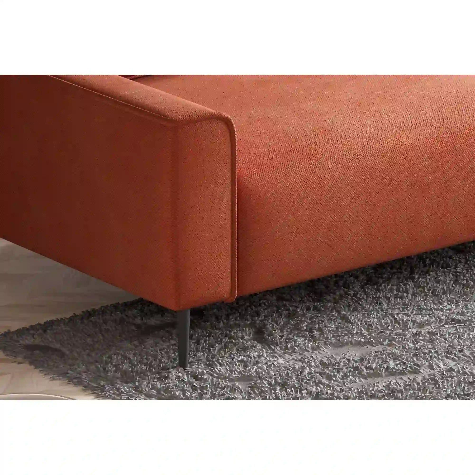 Canapea extensibila LUGO, stofa catifelata bej - Vogue 02, Gama Premium, cu lada depozitare, 235x105x90 cm