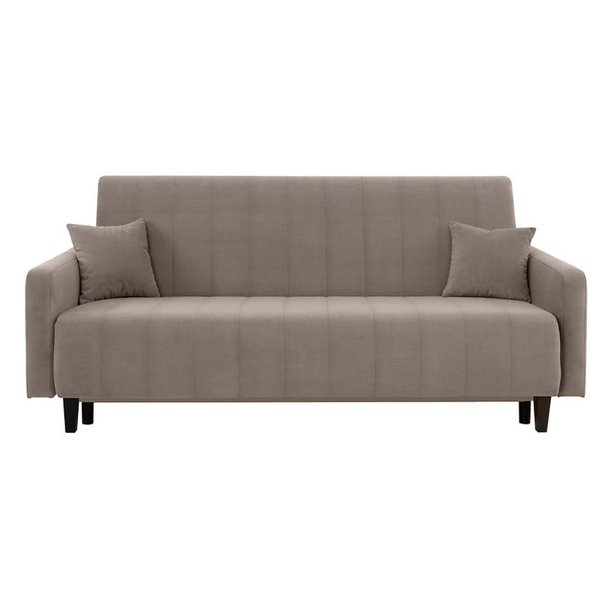 Canapea extensibila MARCIA, stofa catifelata maro - Trinity 05, cu lada depozitare, 215x101x96 cm