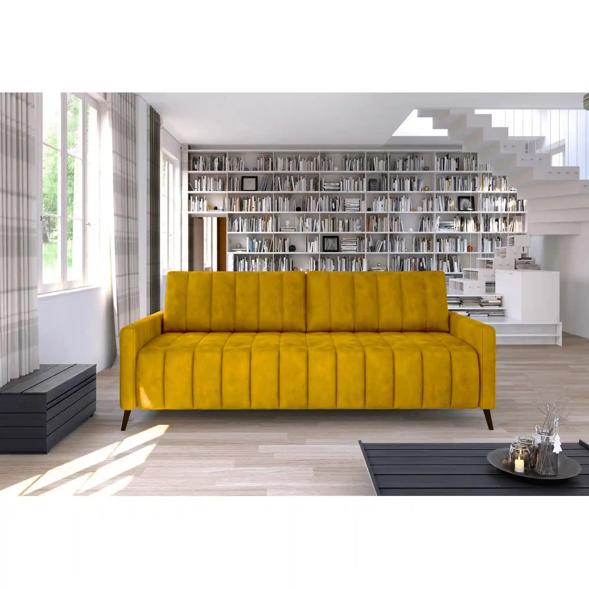 Canapea extensibila MOLLY, personalizabil materiale gama Premium, cu lada depozitare, 226x101x91 cm